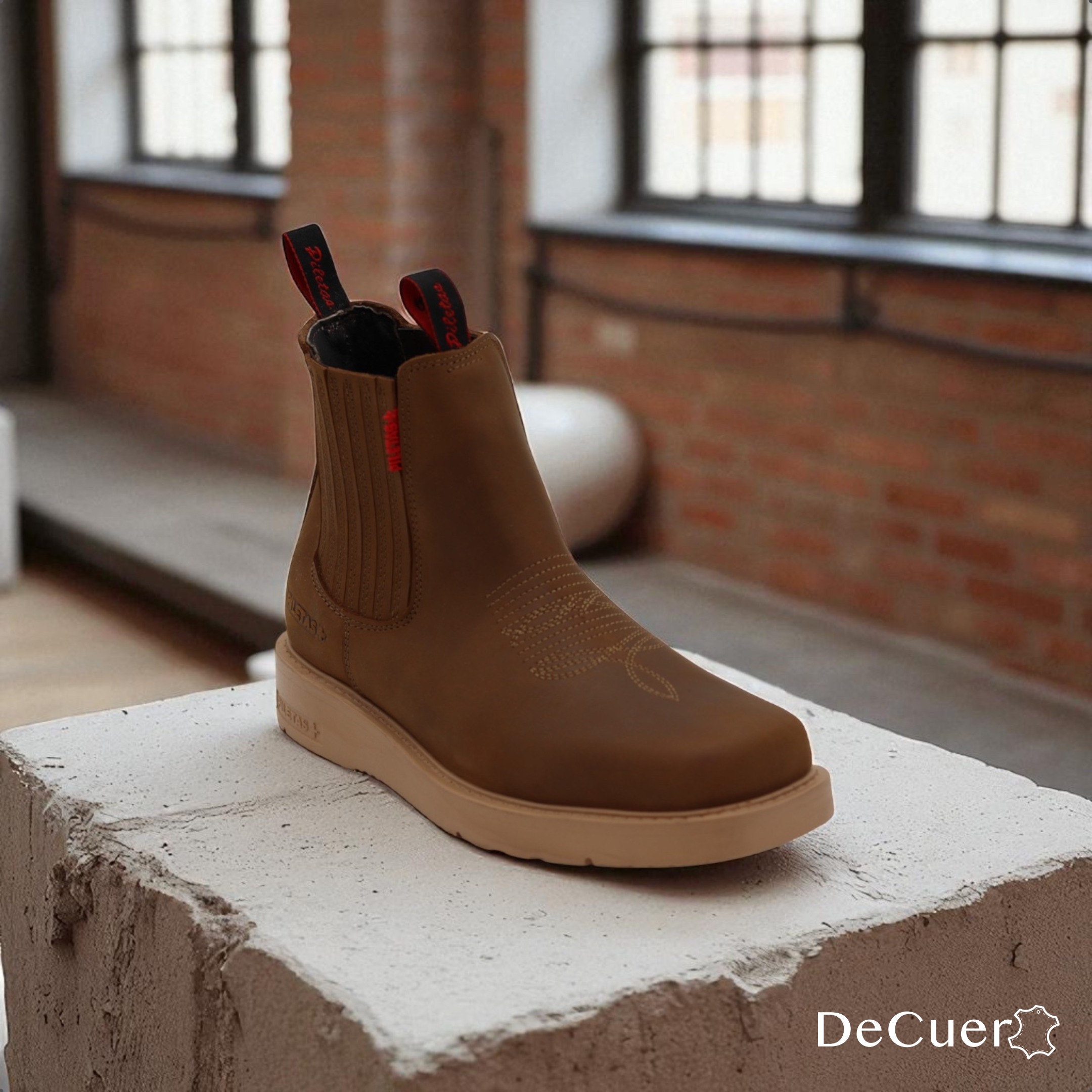 Cuatrero Men's Ocher Leather Short Boots