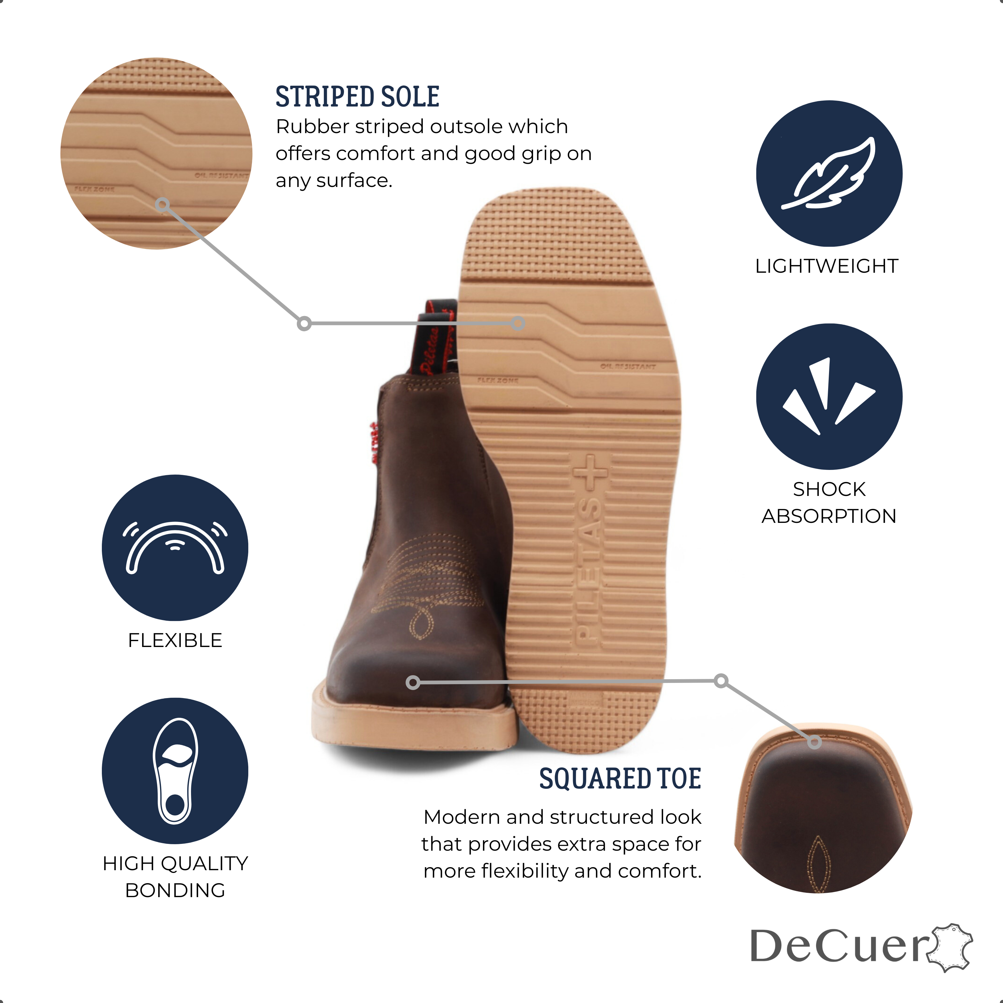 Cuatrero Men's Brown Leather Short Boots