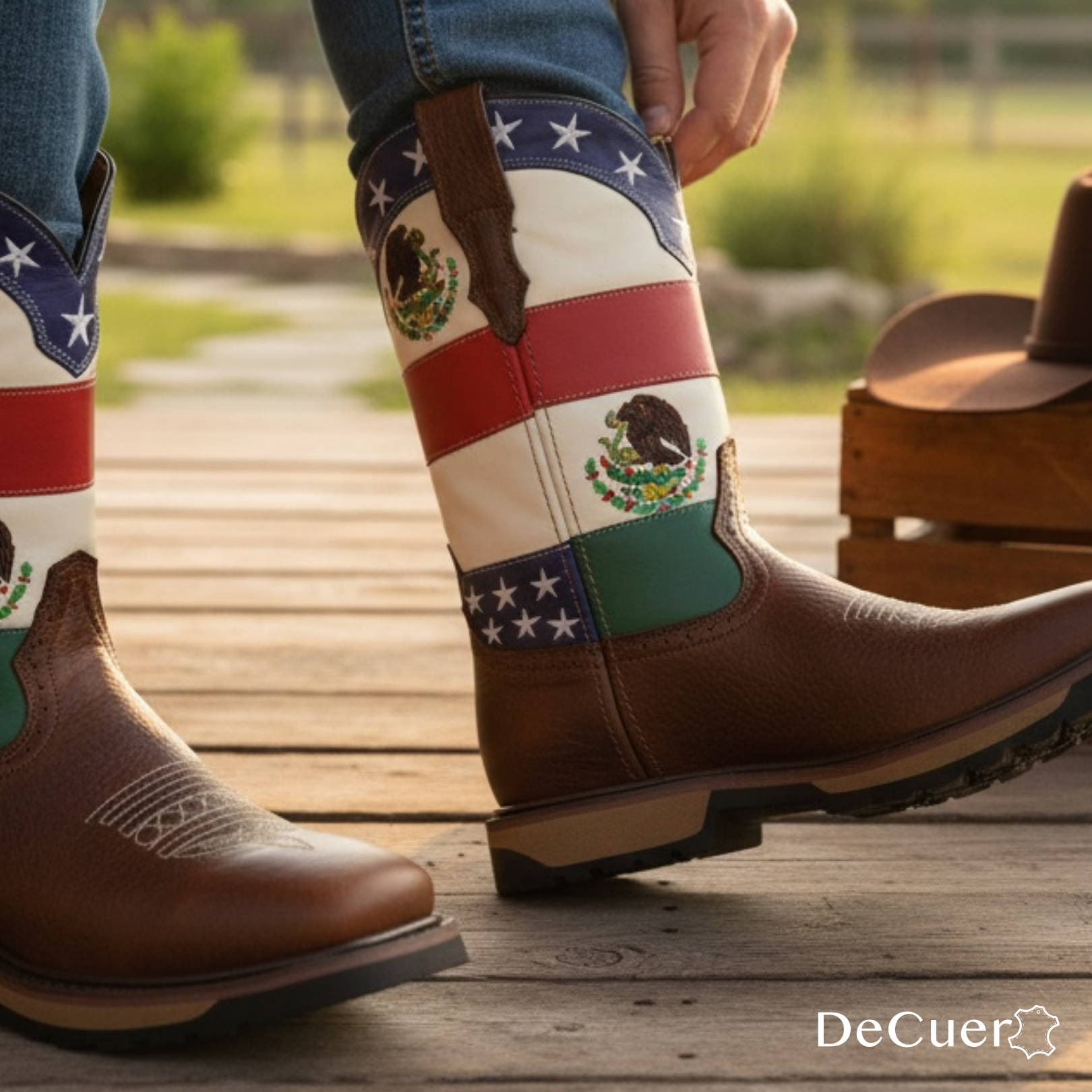 TexMex Men's Brown Leather Boots