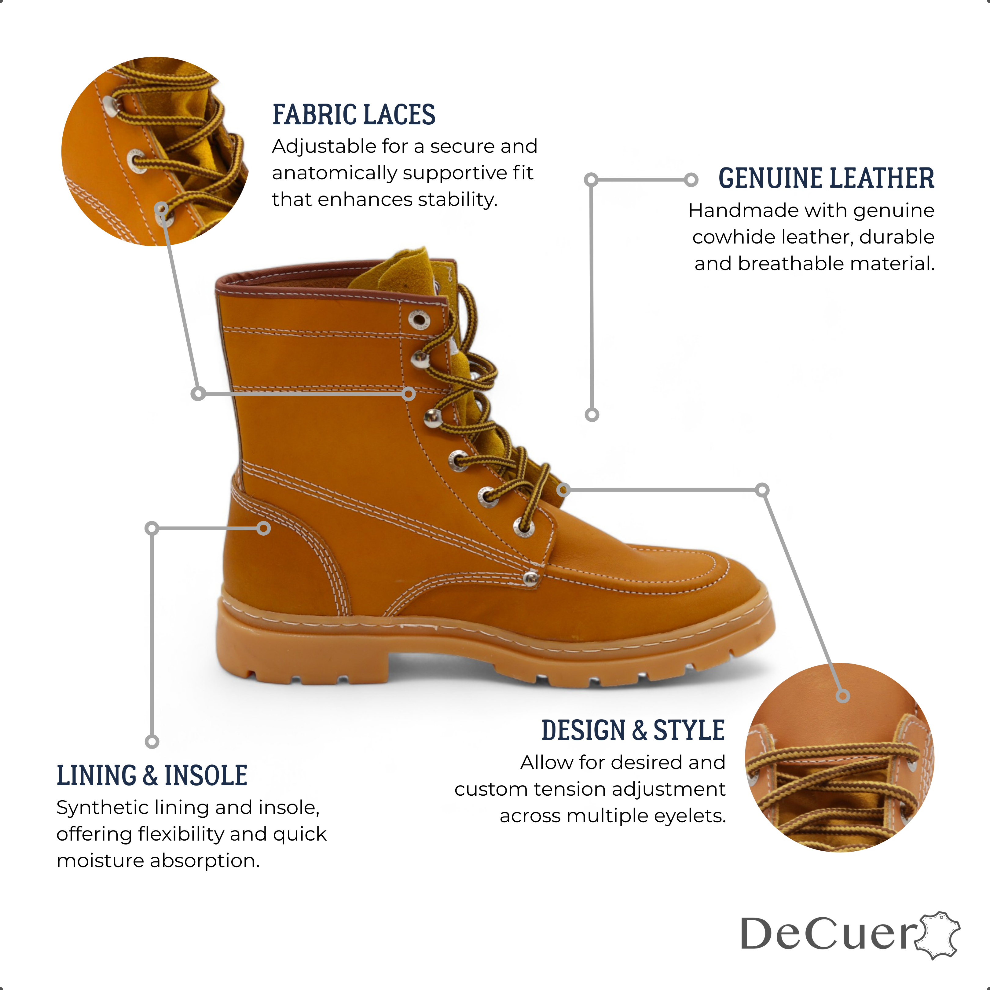 Tracker Men's Camel Leather Short Boots