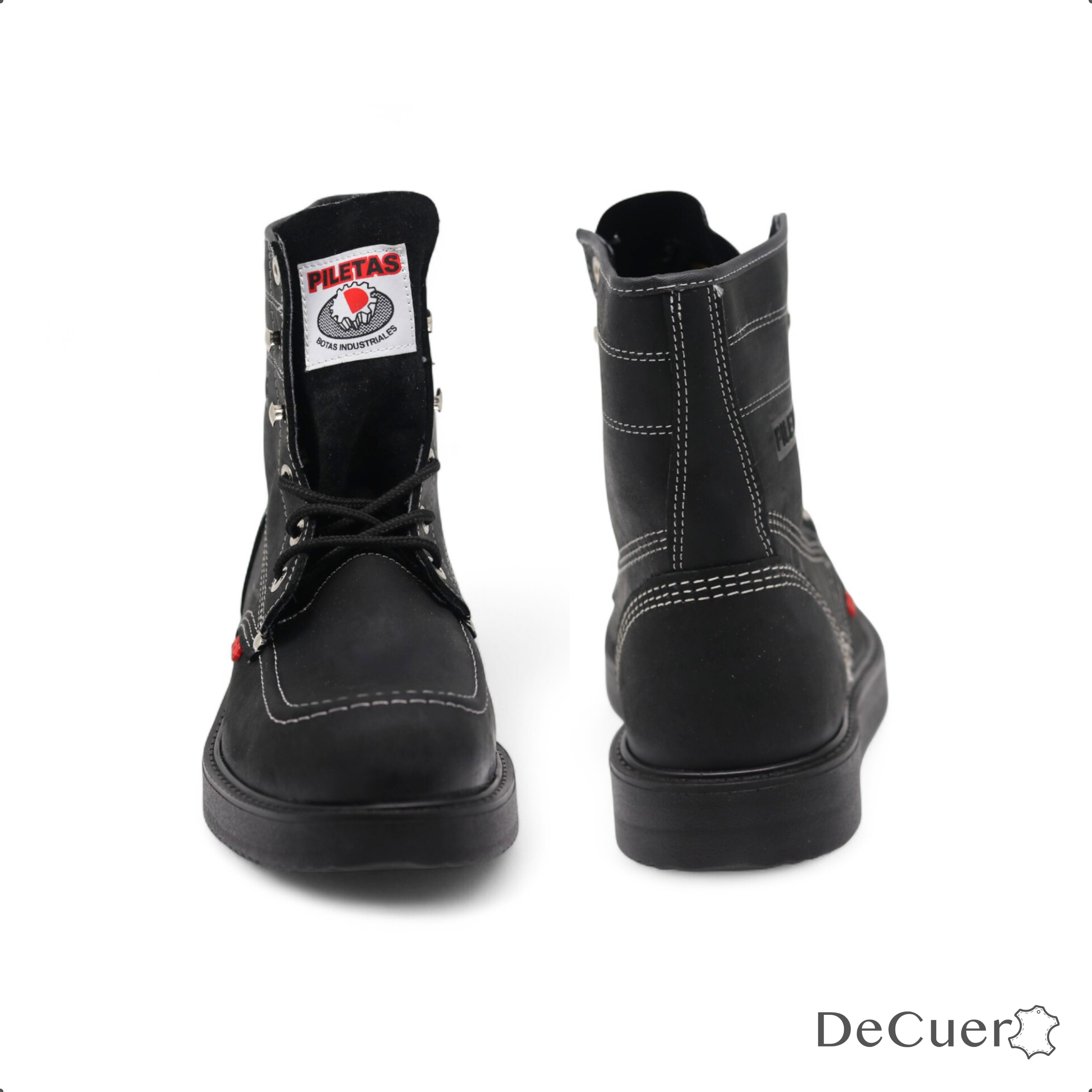 Trooper Men's Black Leather Steel Toe Boots