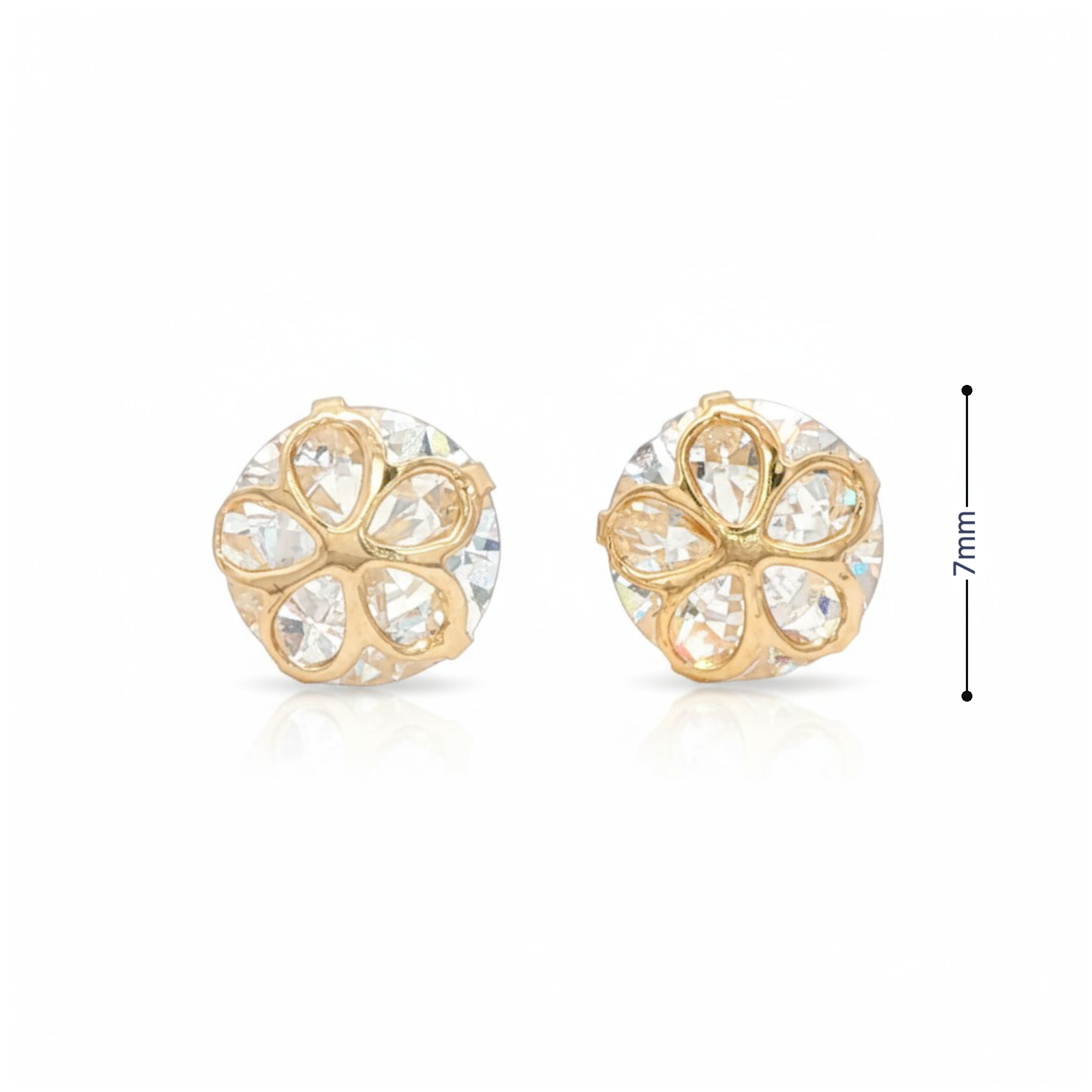 Brilliant Round Cut CZ Stud Earrings in 14K Yellow Gold