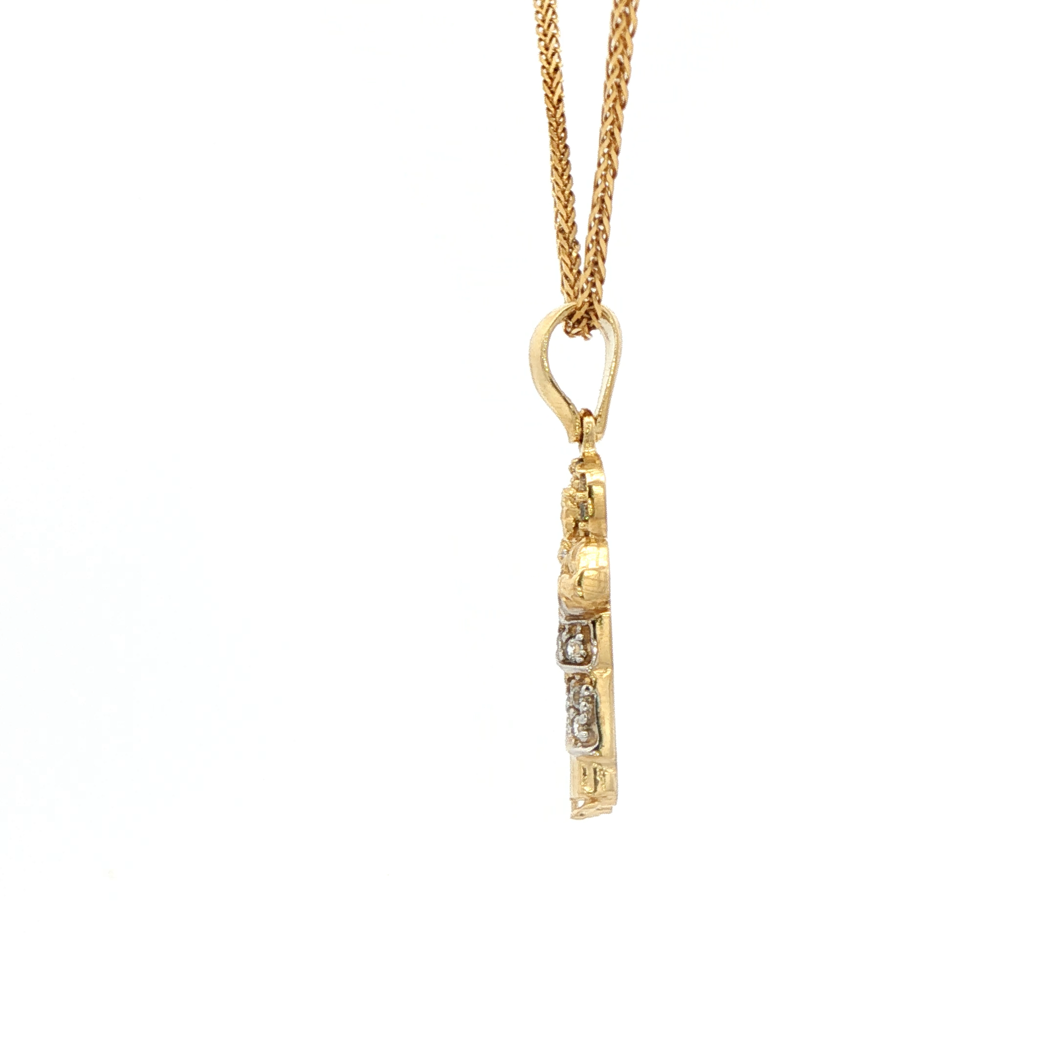 Yellow Gold 10K St. Jude Pendant with Round Cut Cz