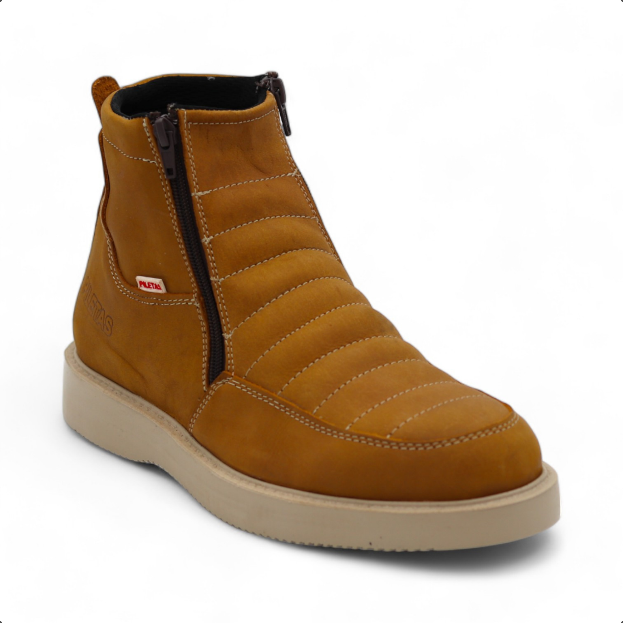 Nube Men's Camel Leather Short Boots