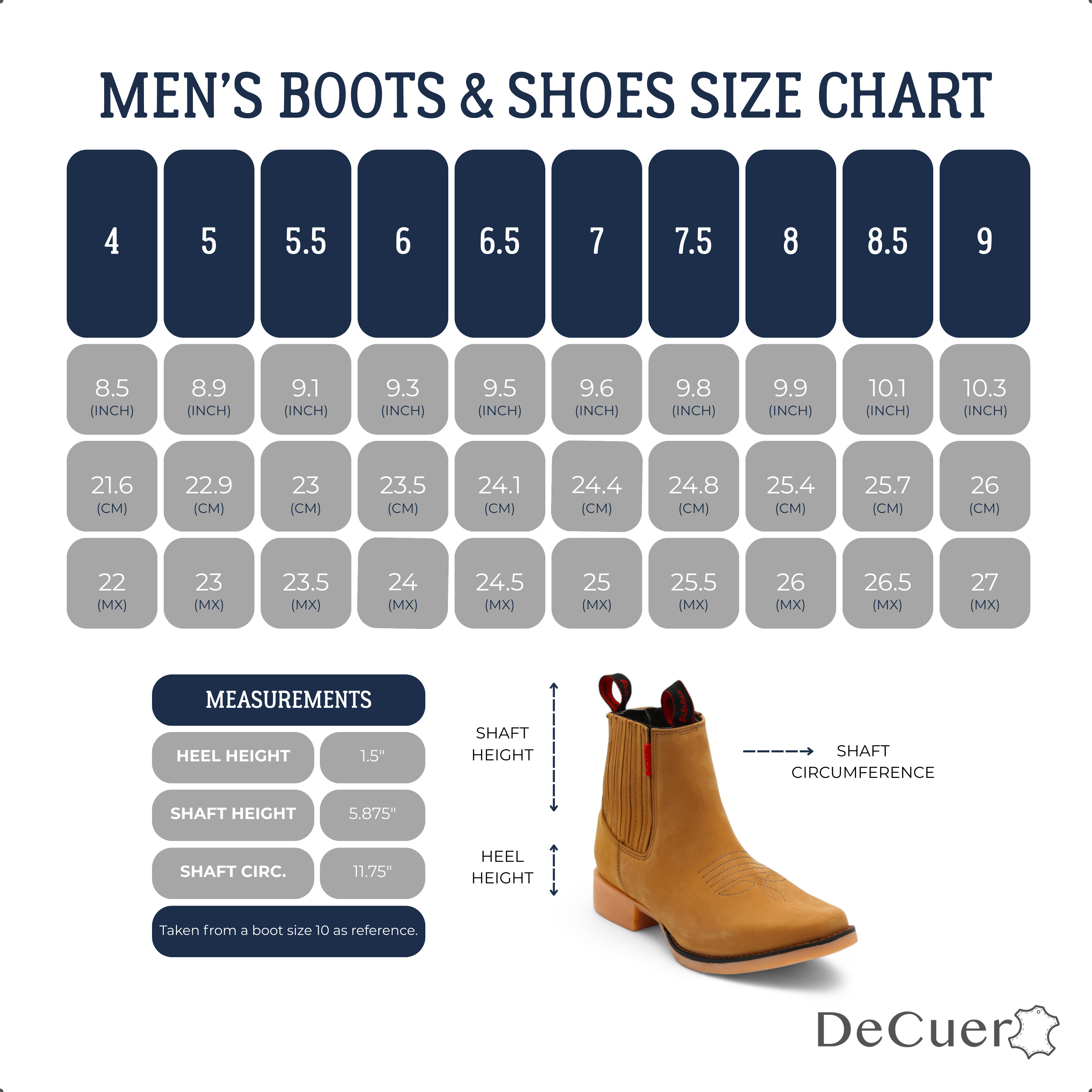 Hacienda Men's Camel Leather Short Boots