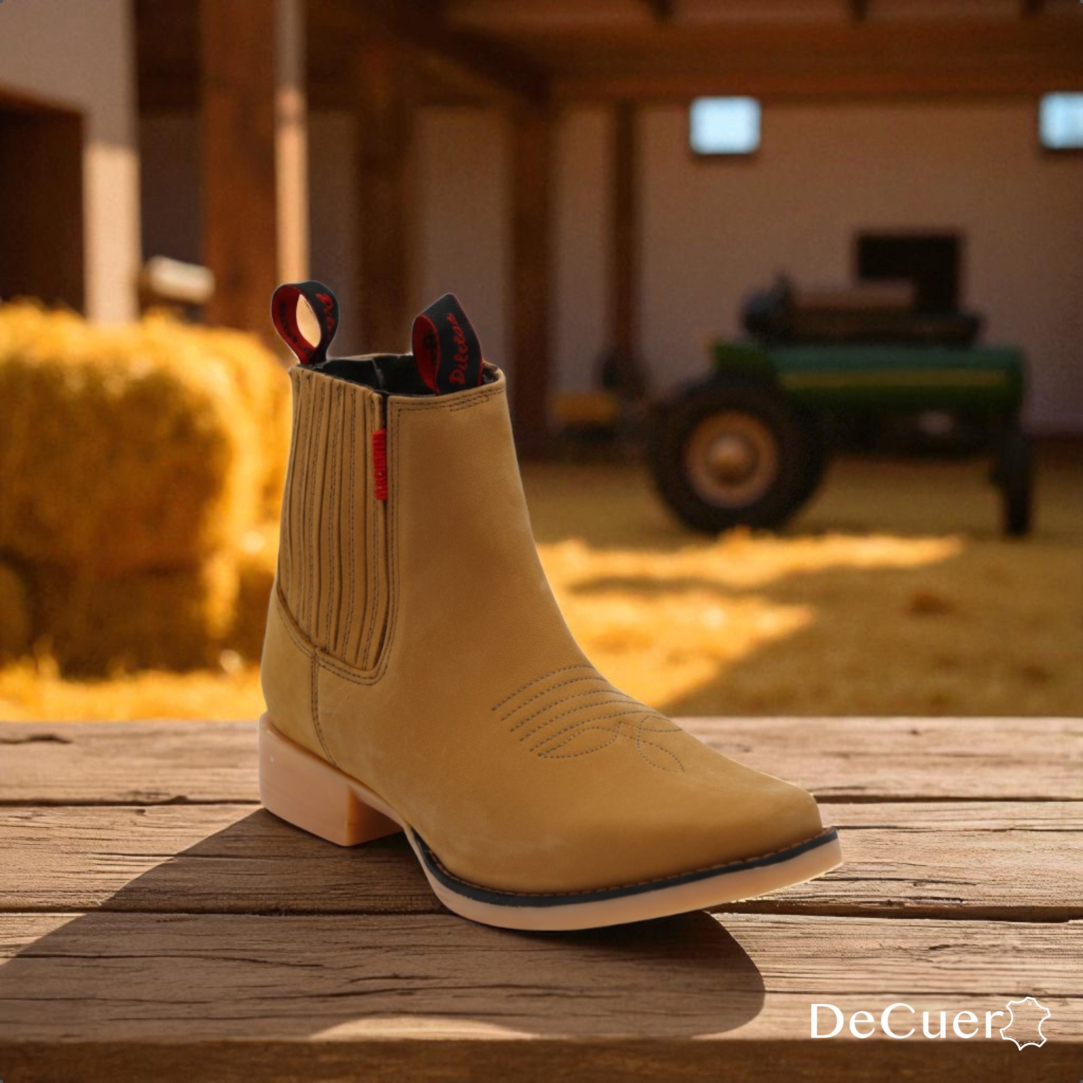 Hacienda Men's Camel Leather Short Boots