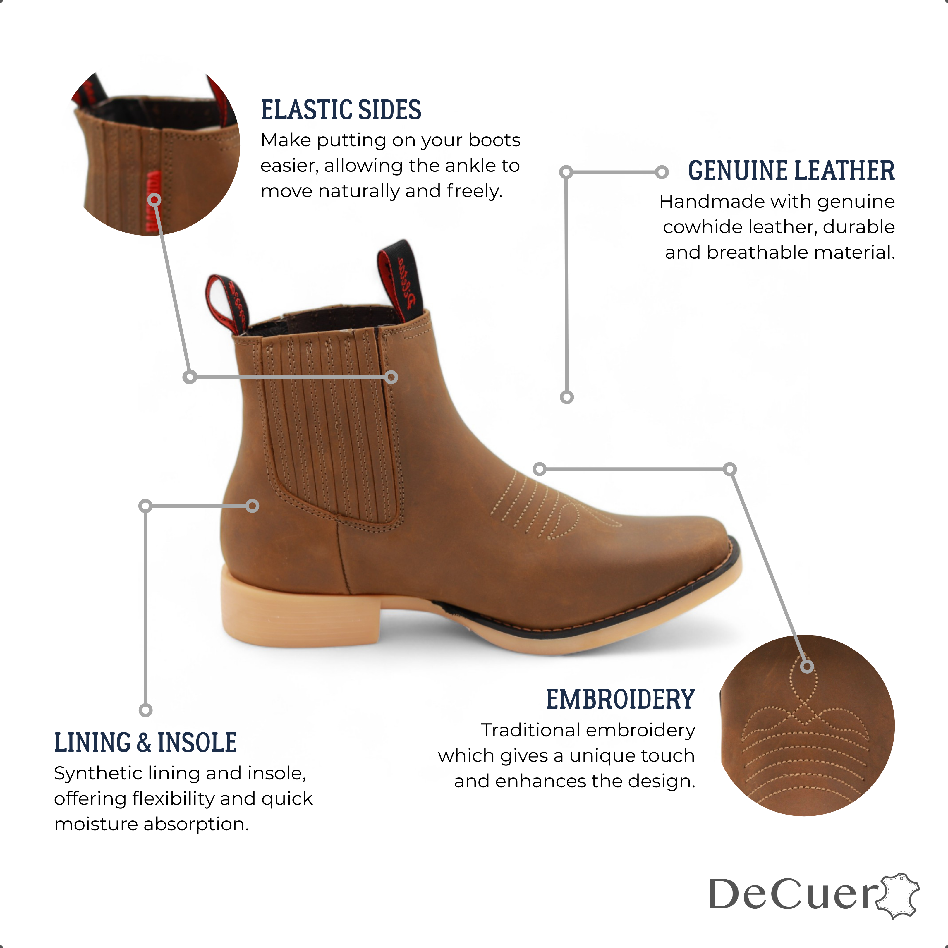 Hacienda Men's Ocher Leather Short Boots