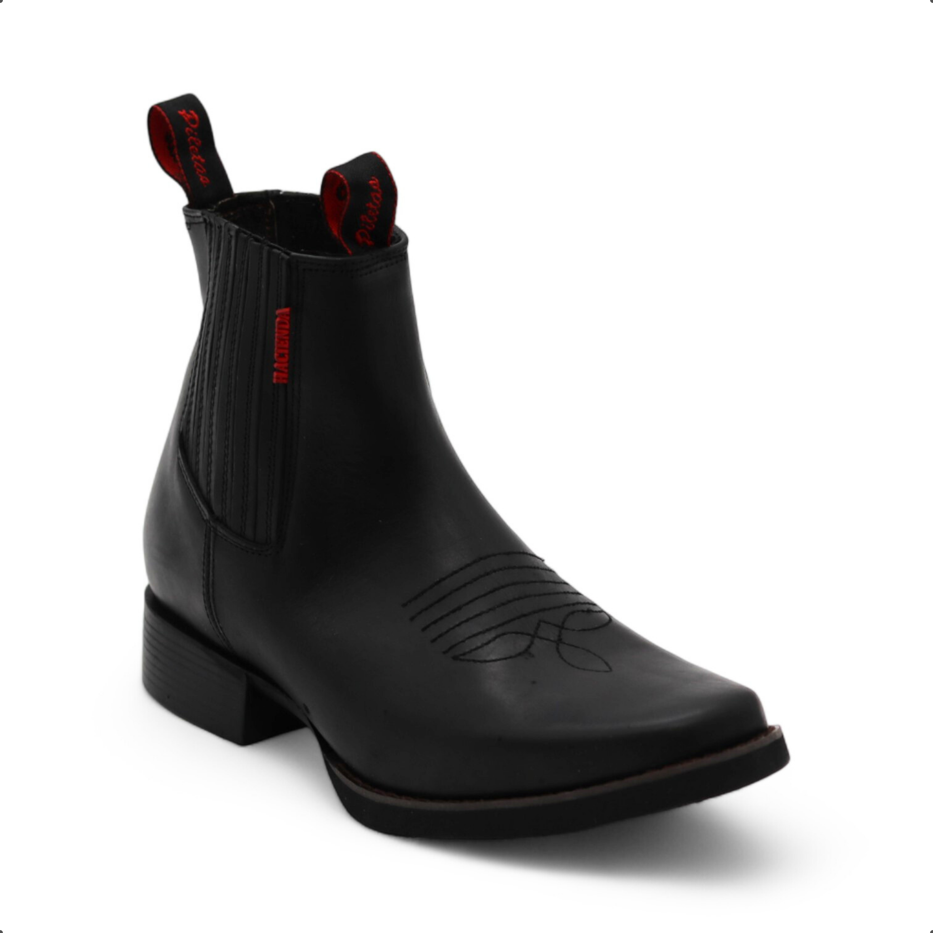 Hacienda Men's Black Leather Short Boots