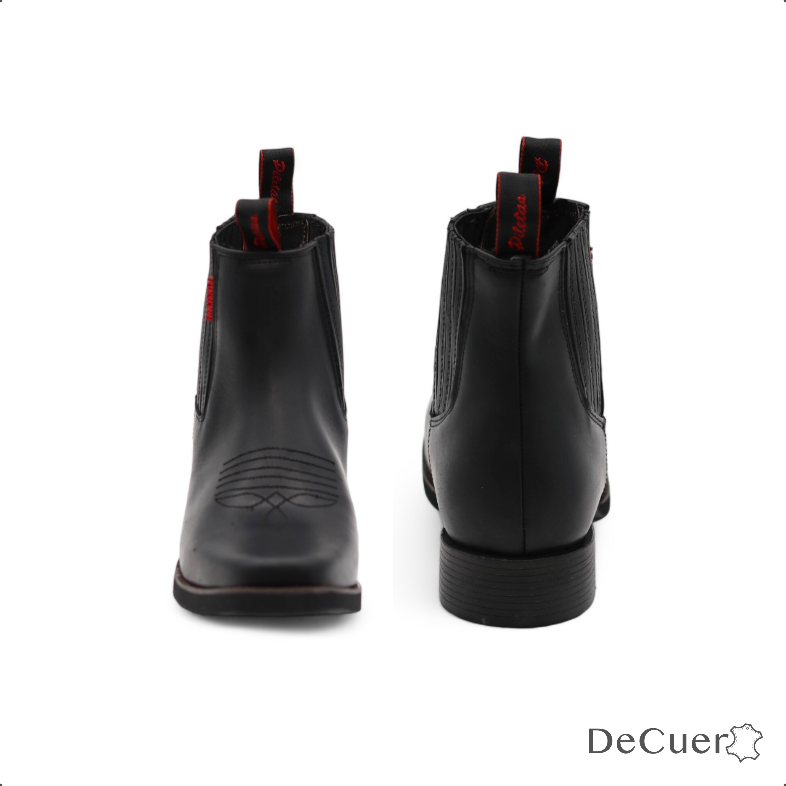 Hacienda Men's Black Leather Short Boots