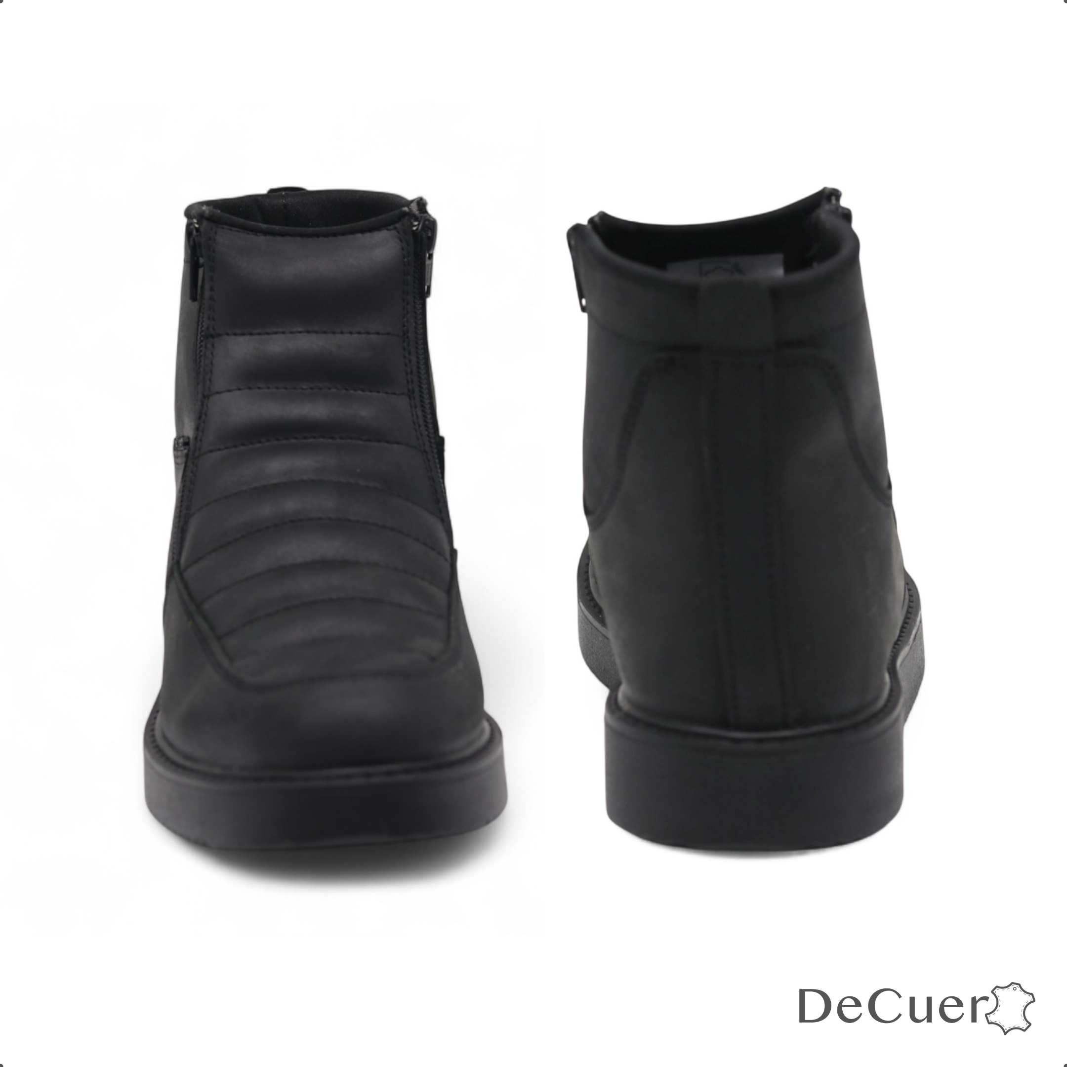 Nube Men's Black Leather Short Boots