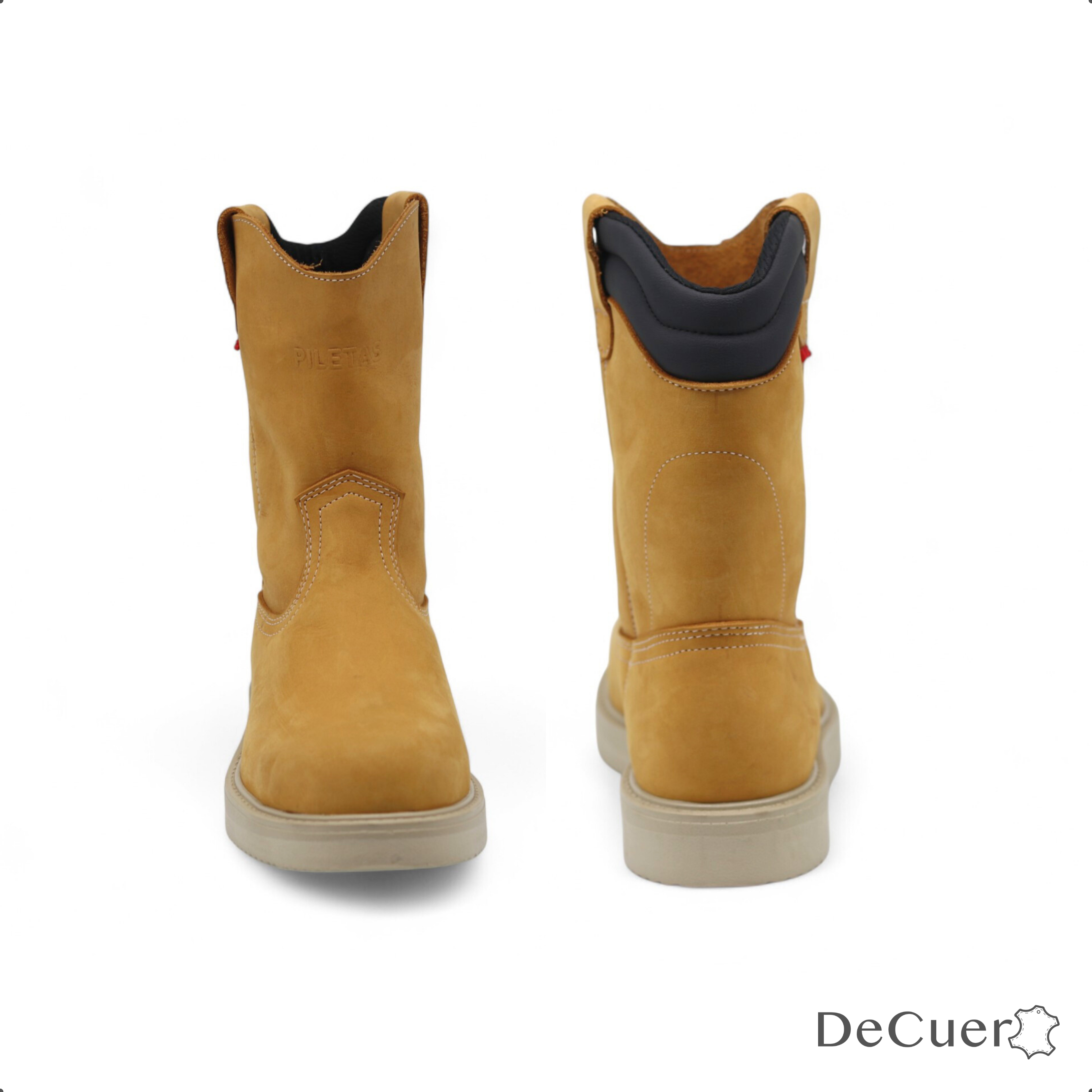 Rooper Men's Camel Leather Steel Toe Boots