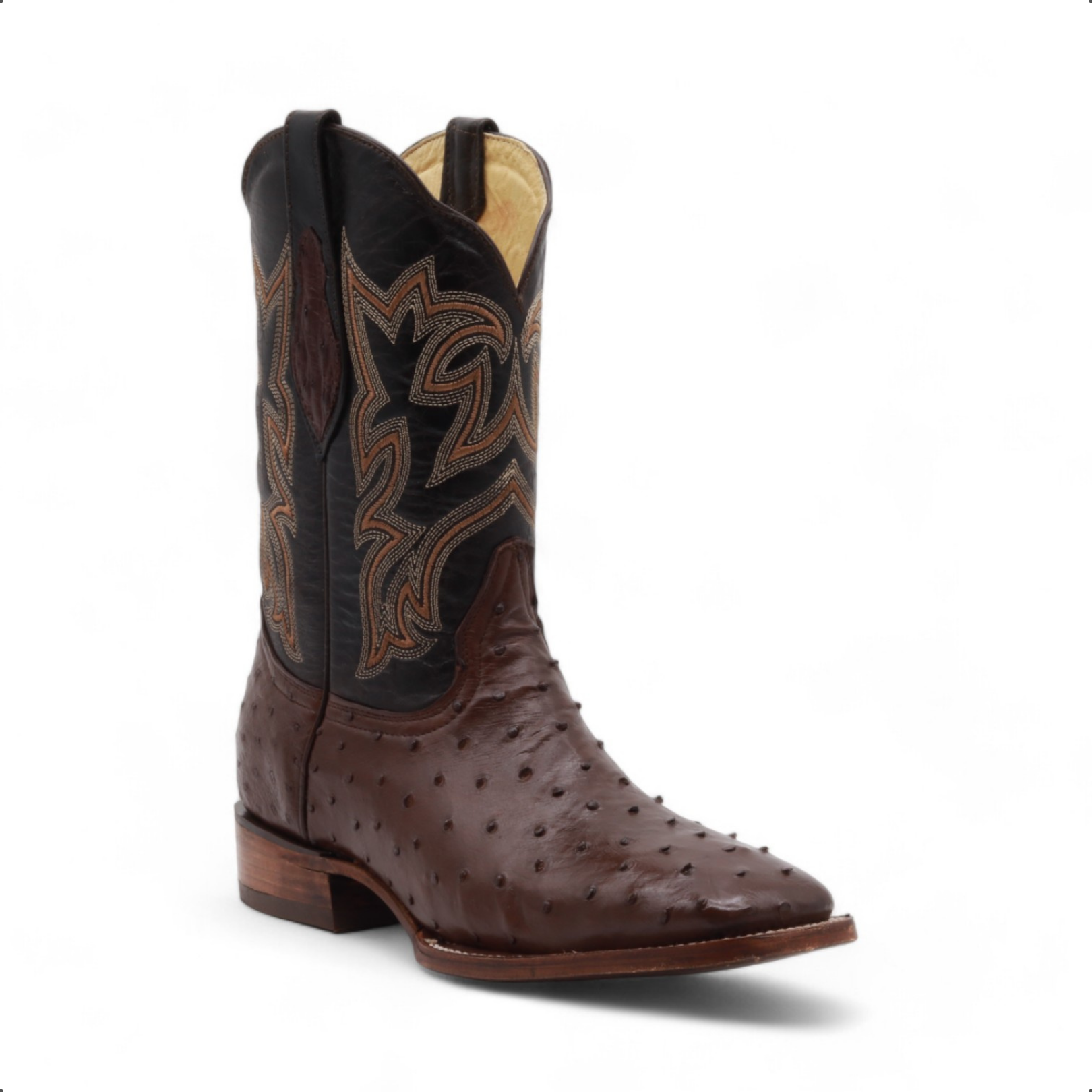 Tafari Men's Brown Ostrich Exotic Leather Boots