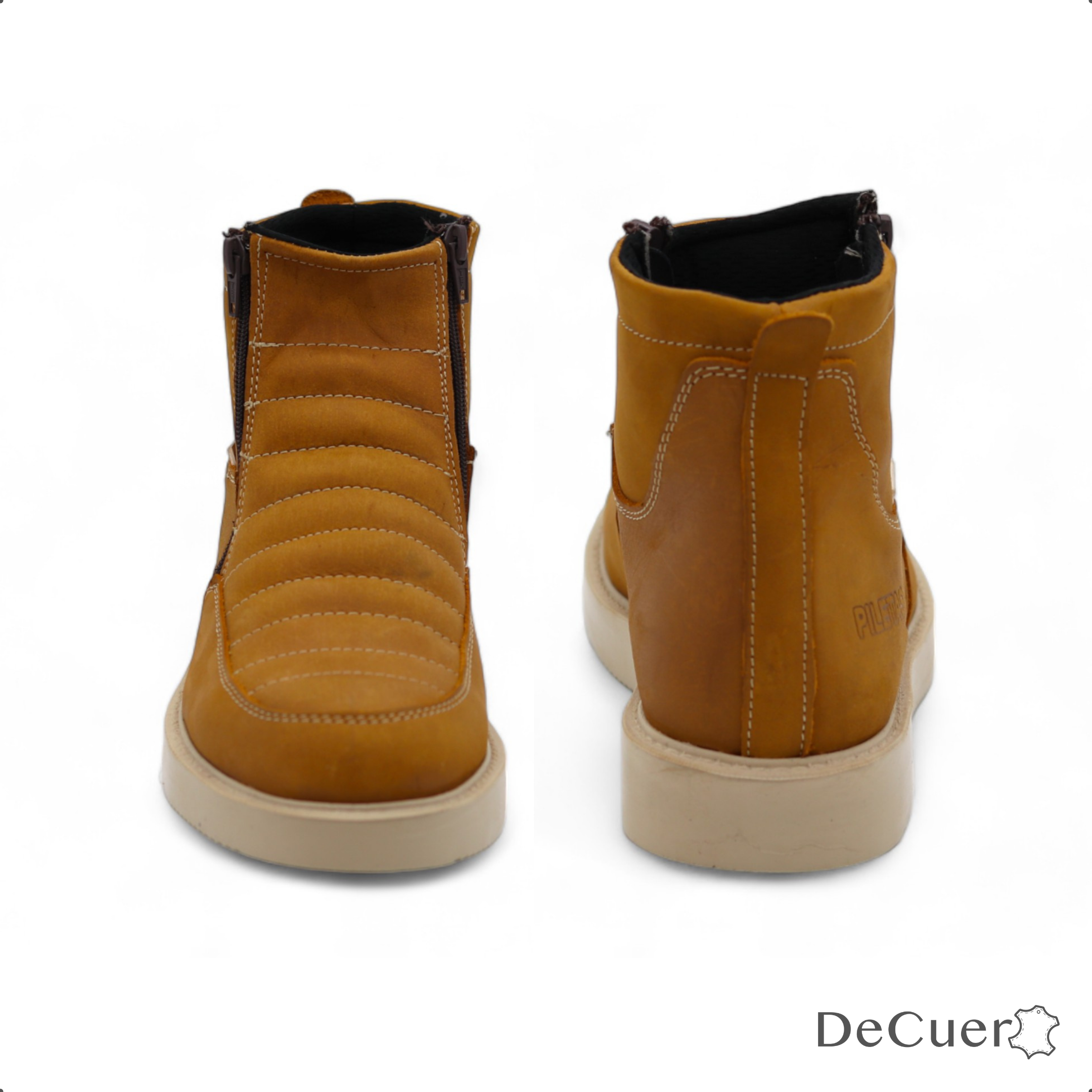 Nube Men's Camel Leather Short Boots