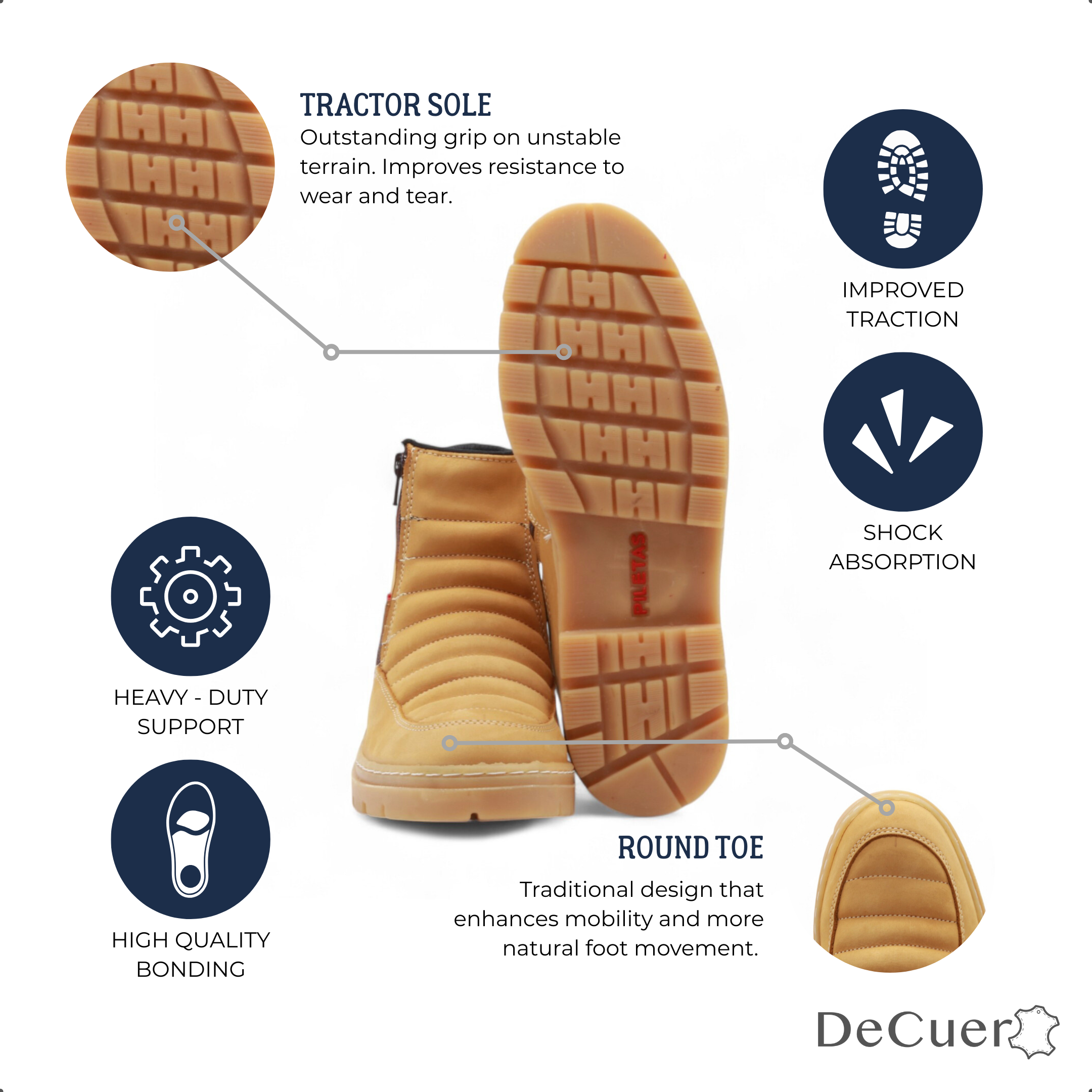 Nube TR Men's Camel Leather Short Boots