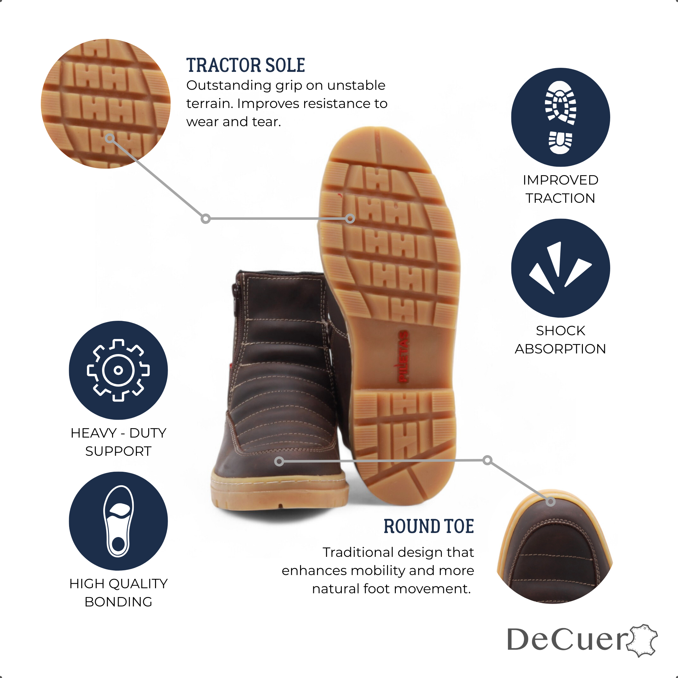 Nube TR Men's Brown Leather Short Boots