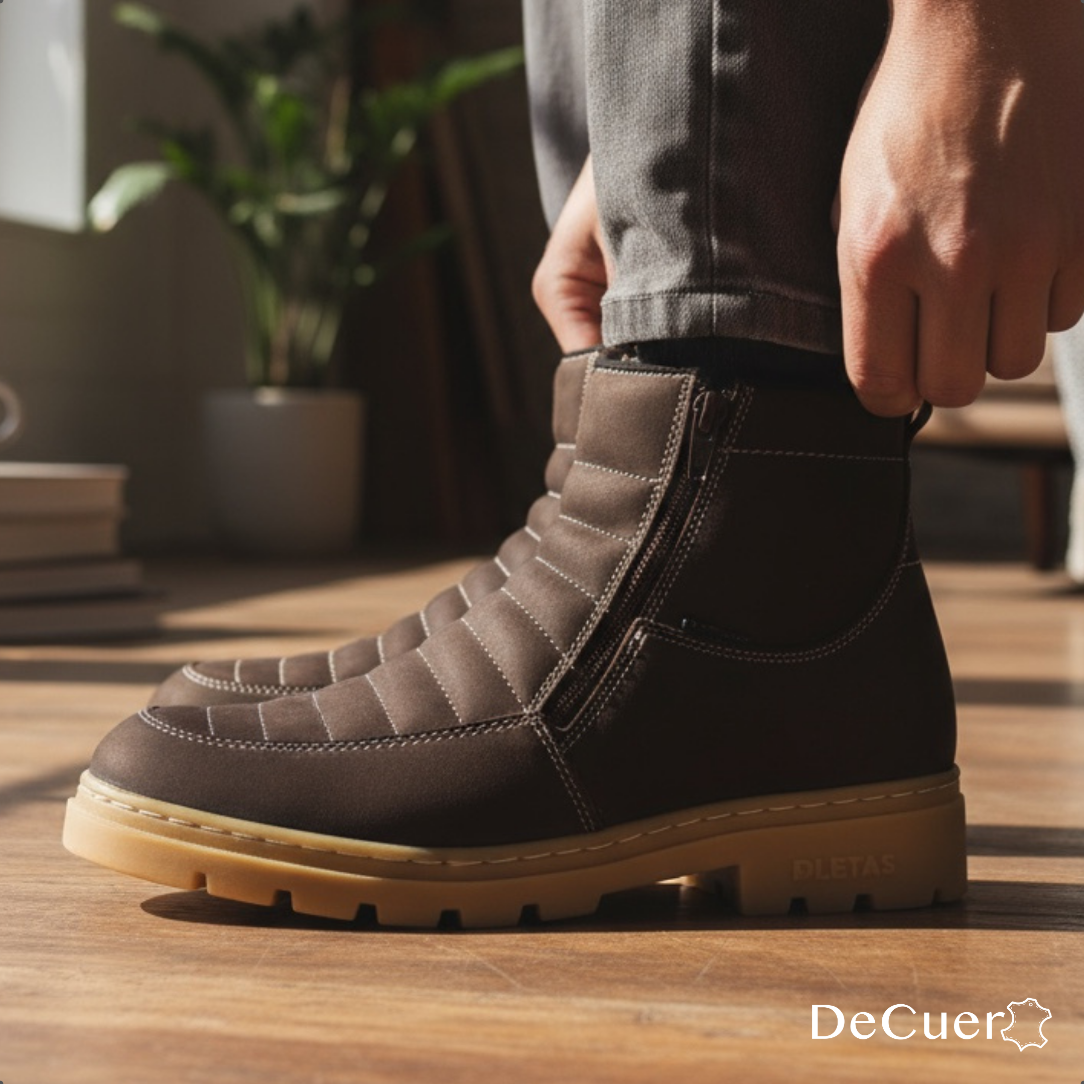 Nube TR Men's Brown Leather Short Boots