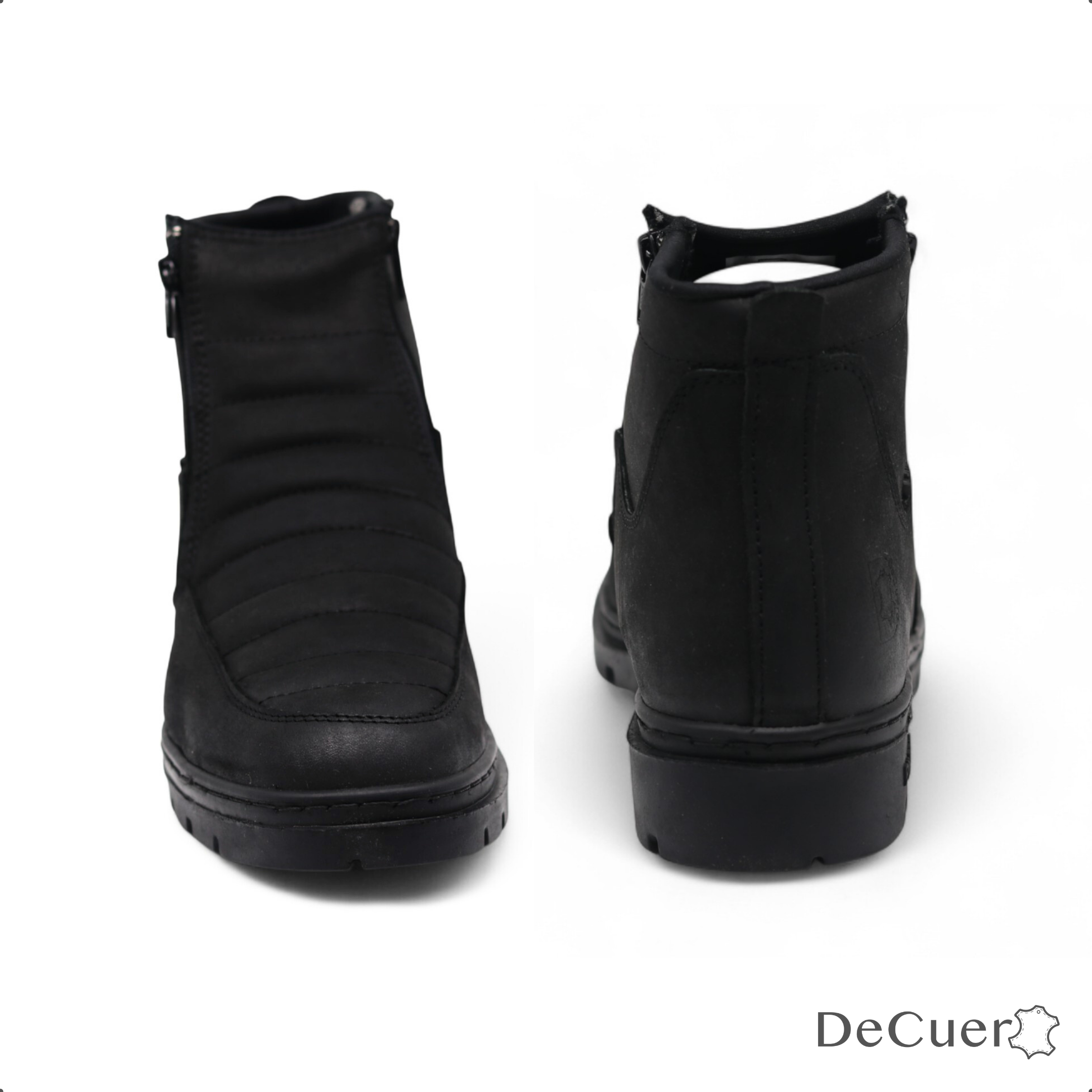 Nube TR Men's Black Leather Short Boots