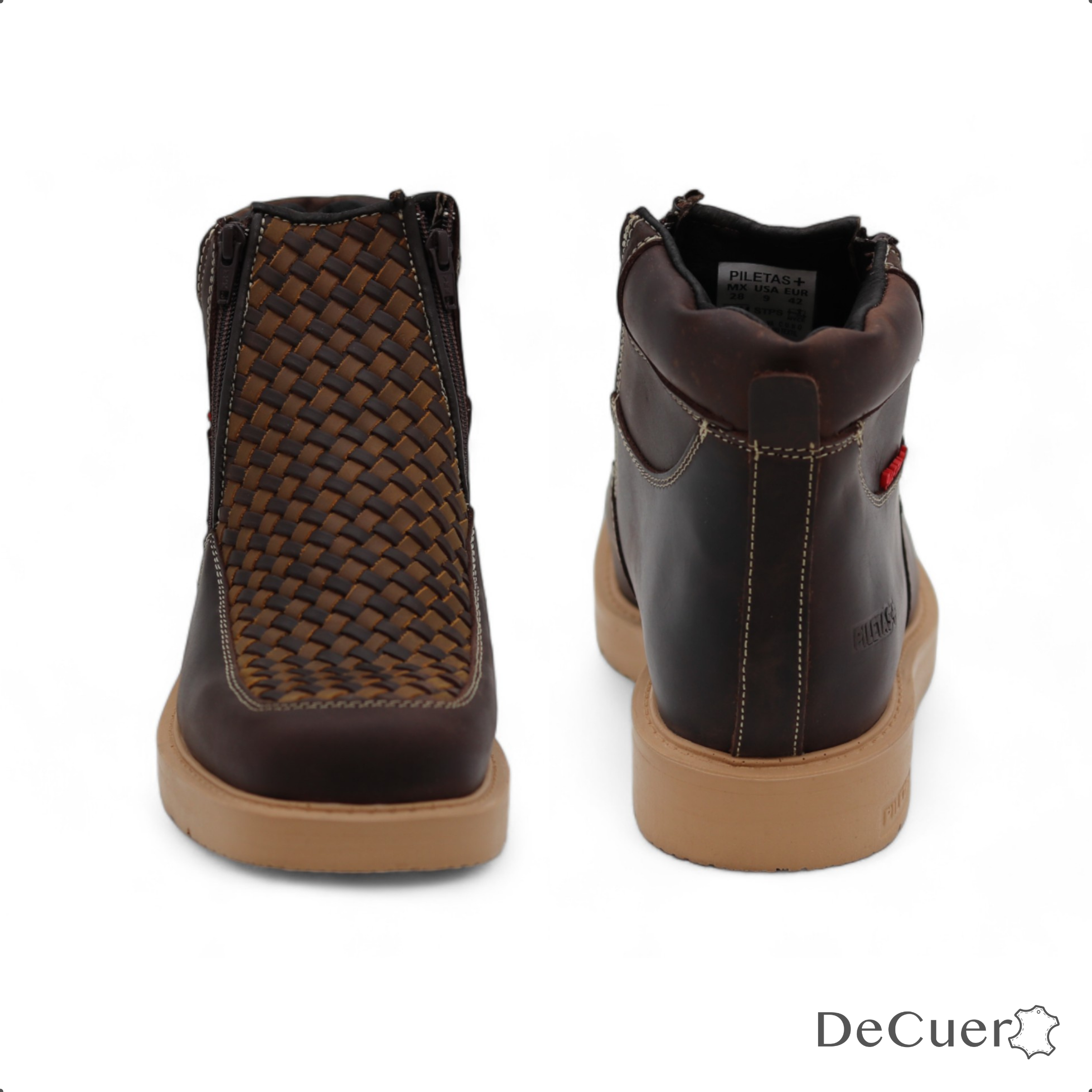 Tejido Men's Brown Leather Short Boots