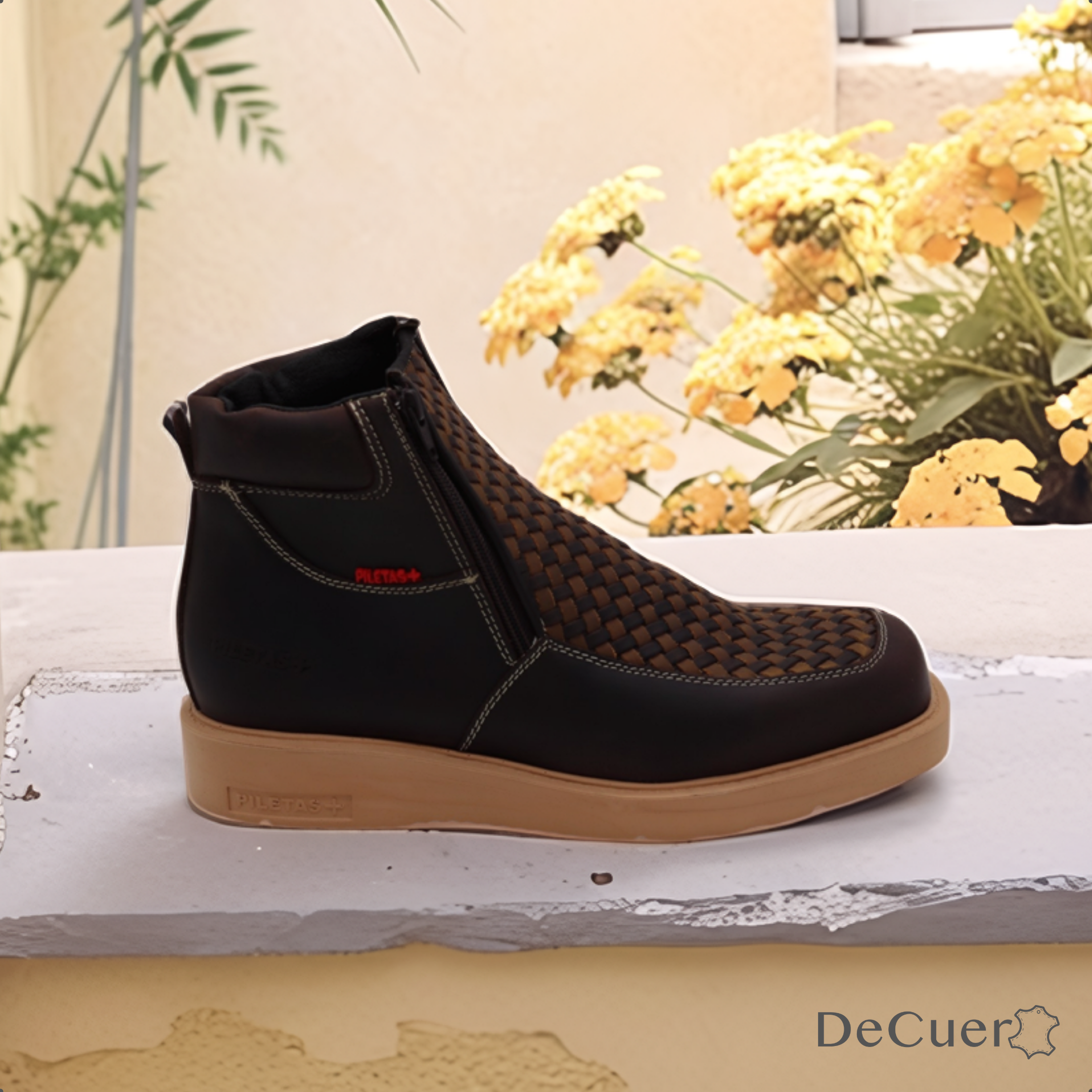 Tejido Men's Brown Leather Short Boots