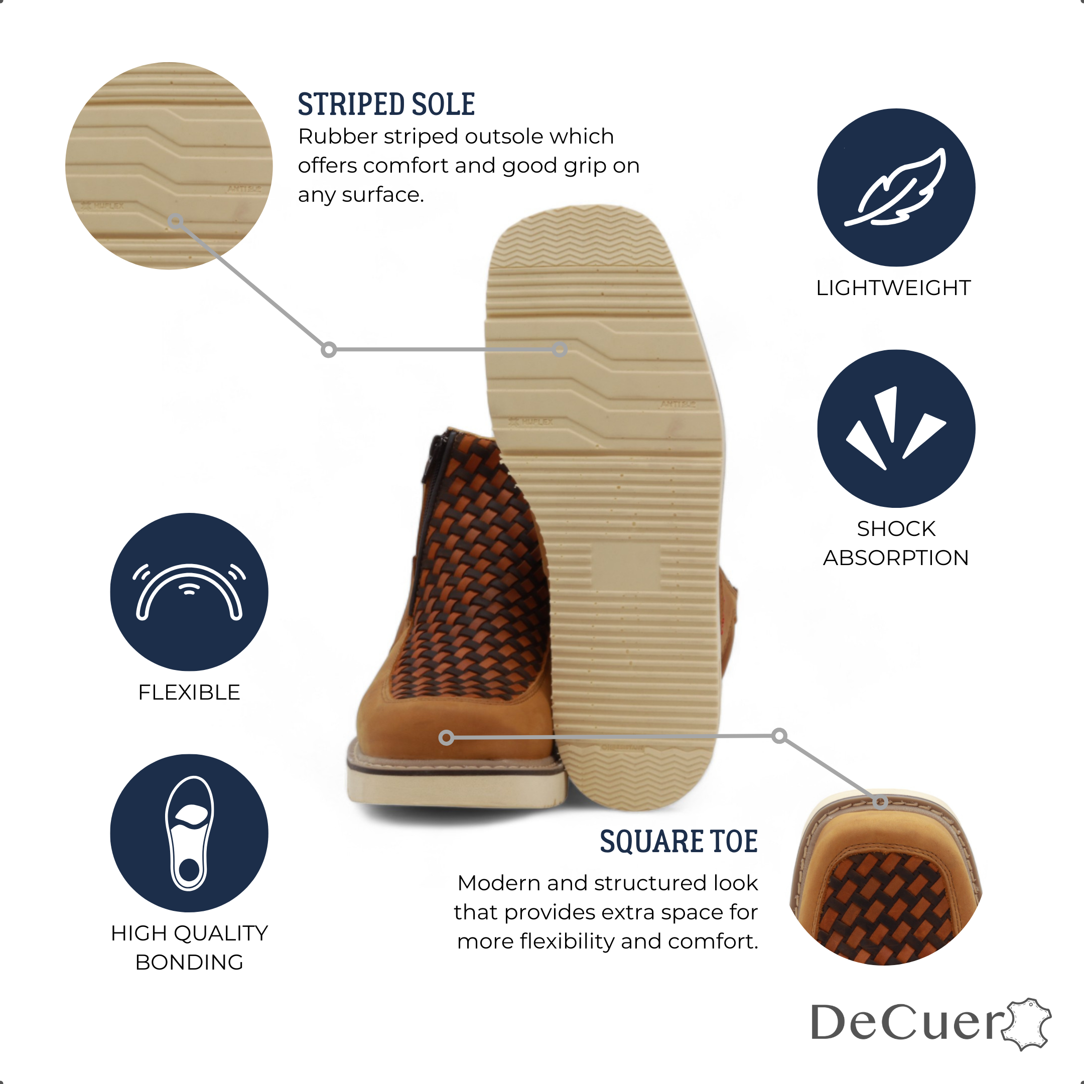 Tejido Men's Camel Leather Short Boots