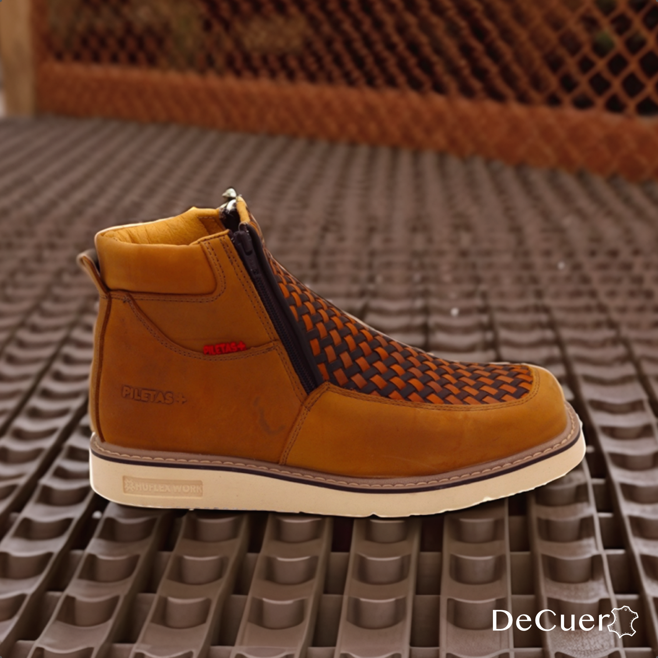 Tejido Men's Camel Leather Short Boots