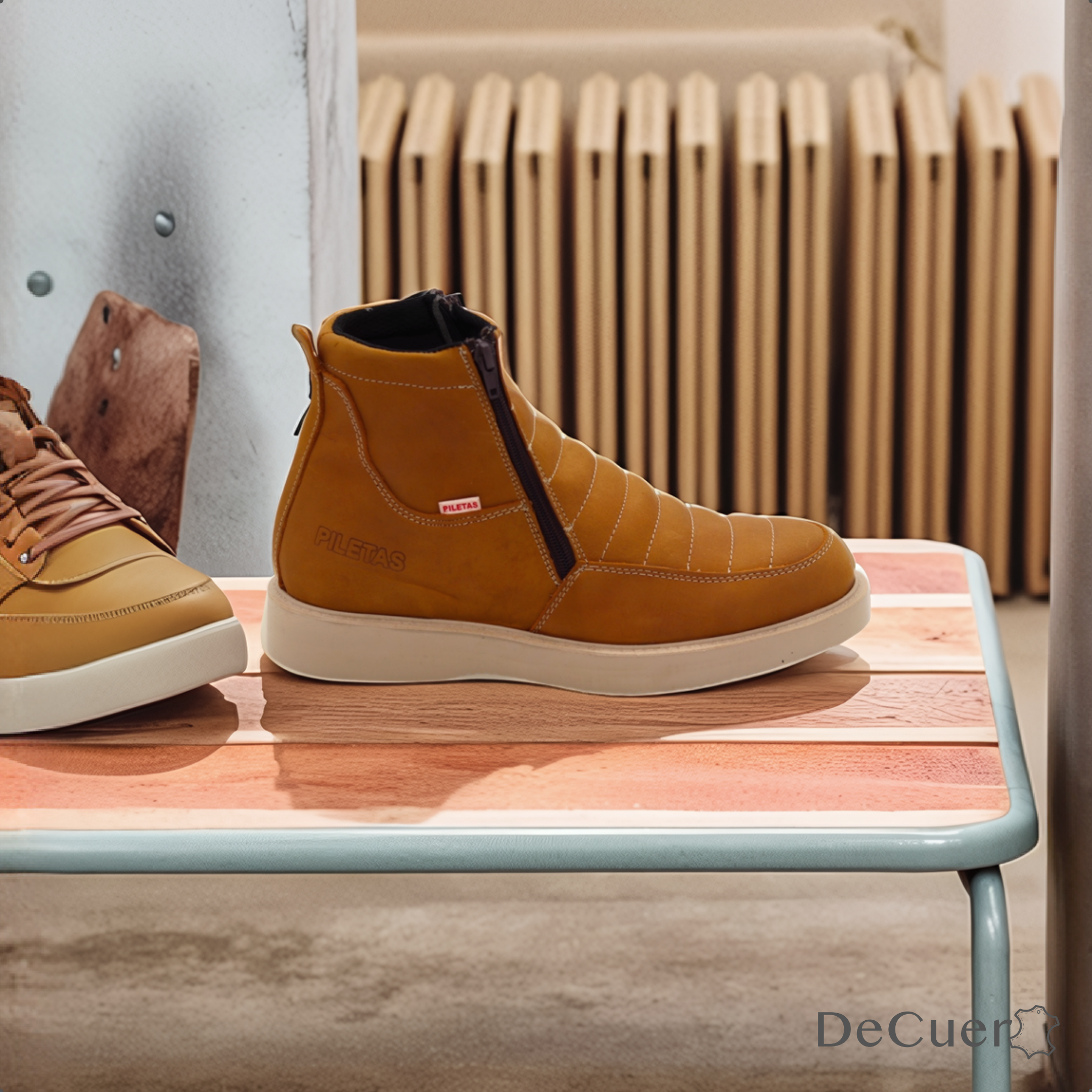 Nube Men's Camel Leather Short Boots