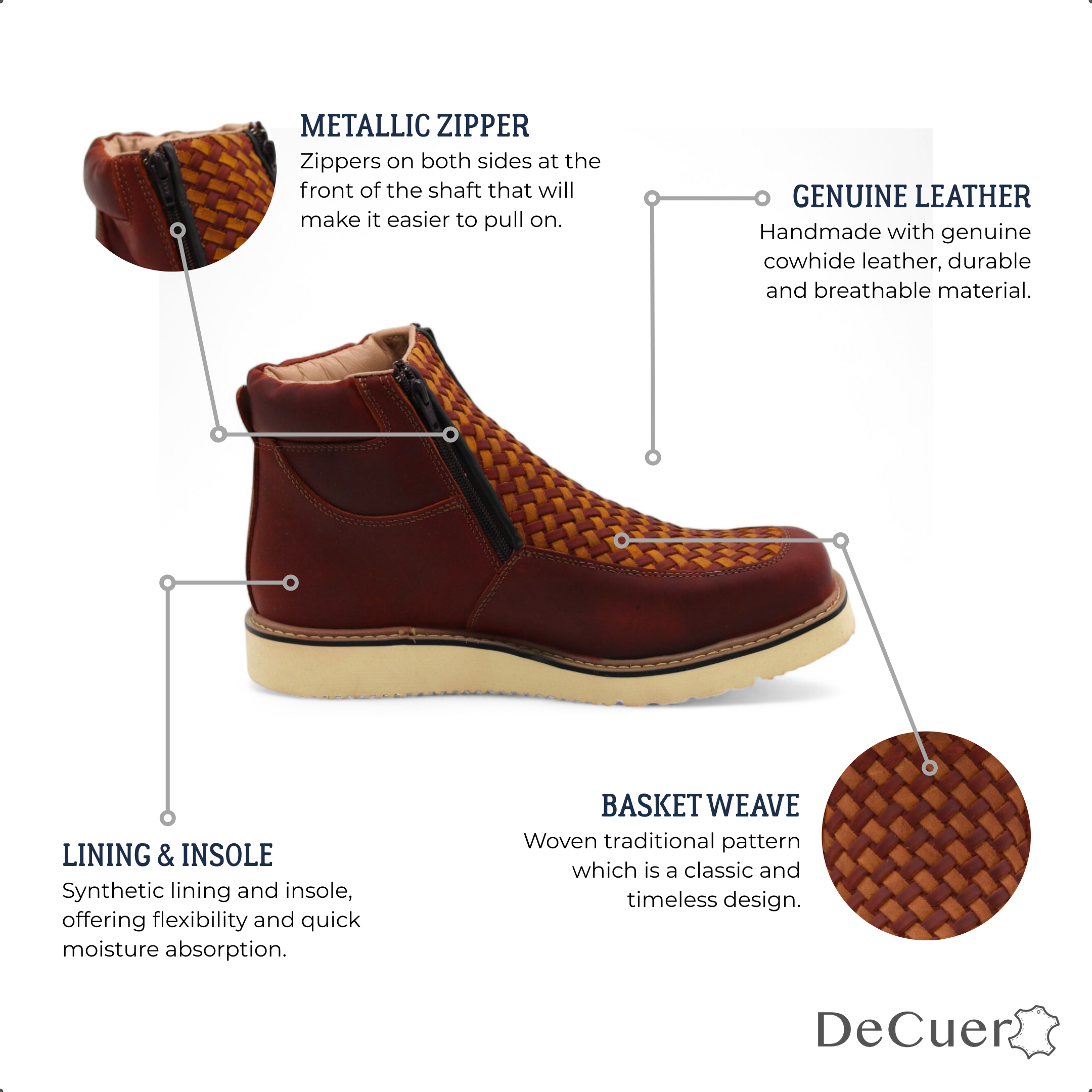 Tejido Men's Shedron Leather Short Boots