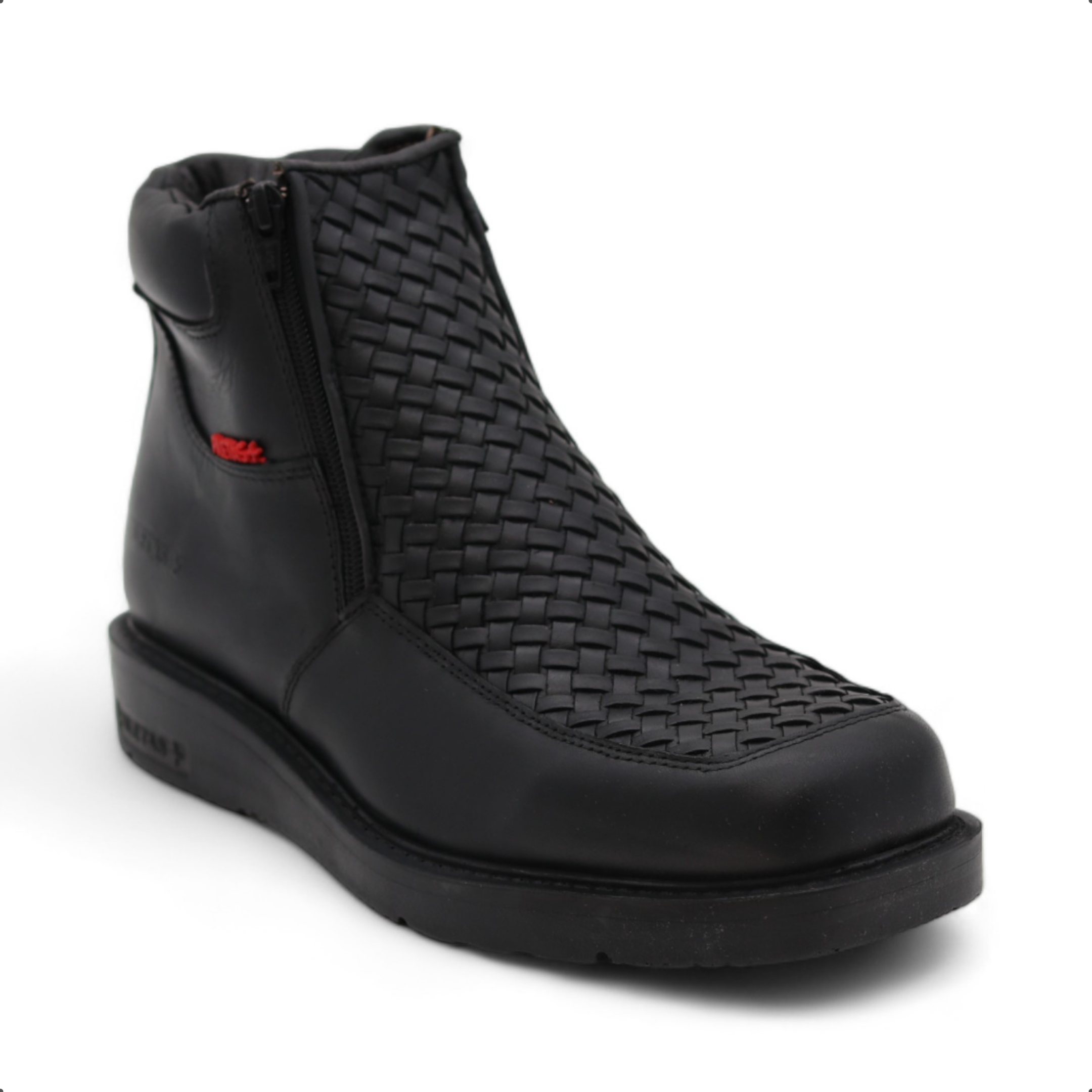 Tejido Men's Black Leather Short Boots