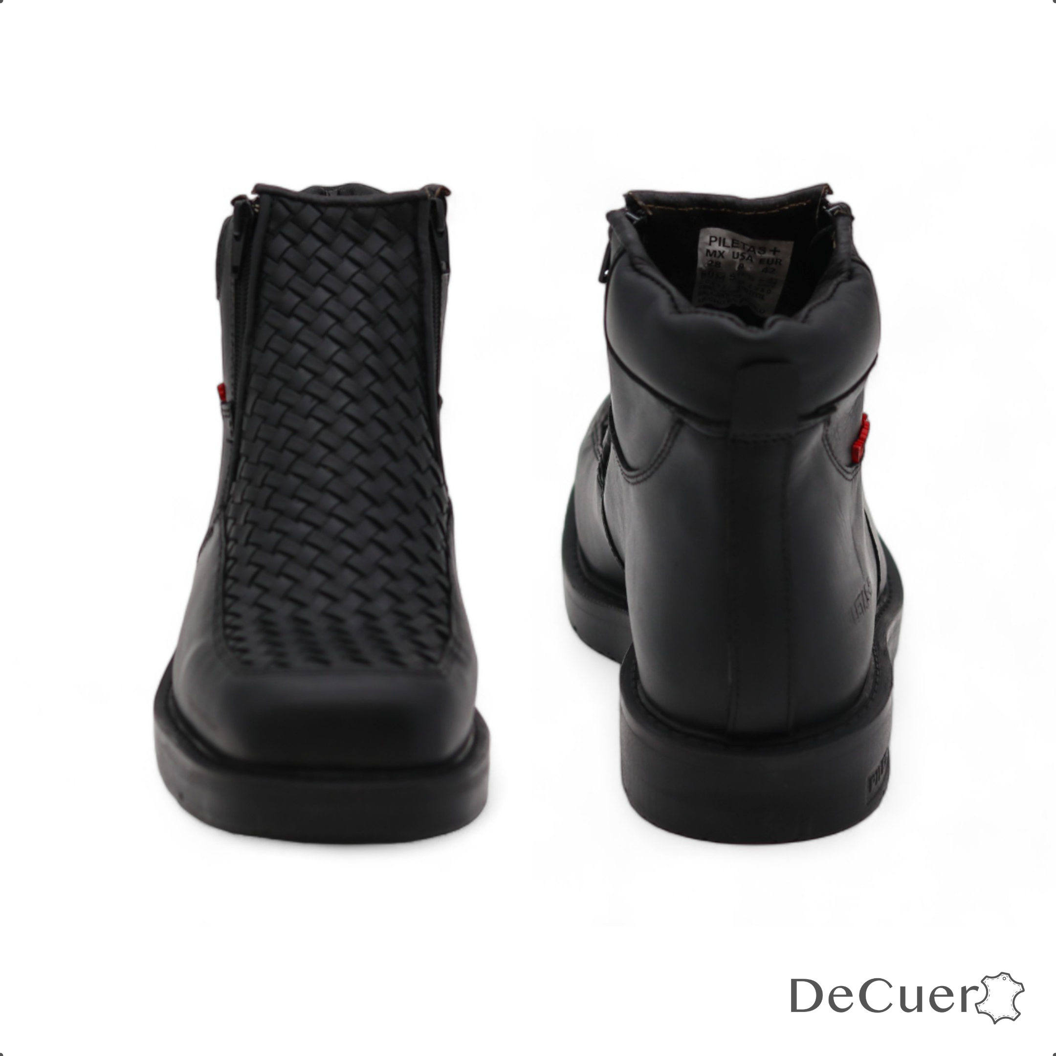 Tejido Men's Black Leather Short Boots