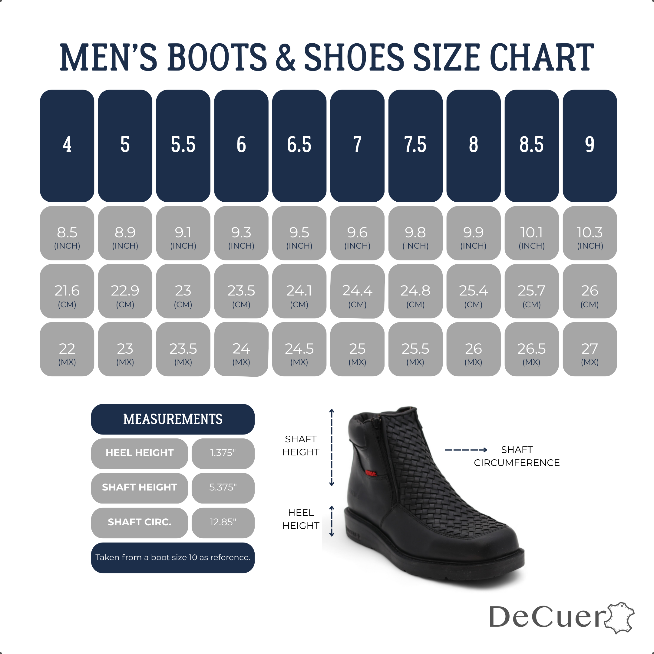 Tejido Men's Black Leather Short Boots