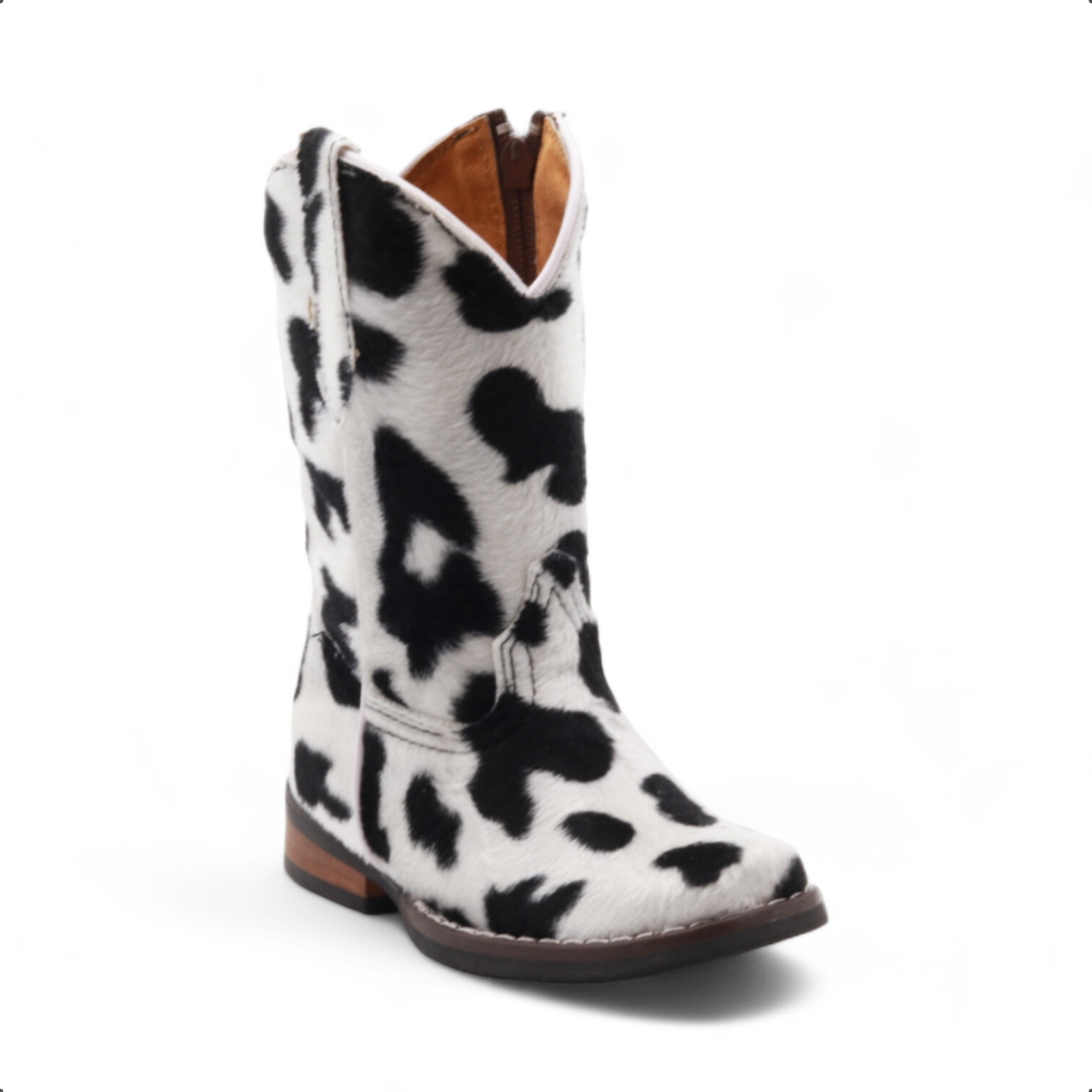 Beau Kids Cow Print Leather Boots