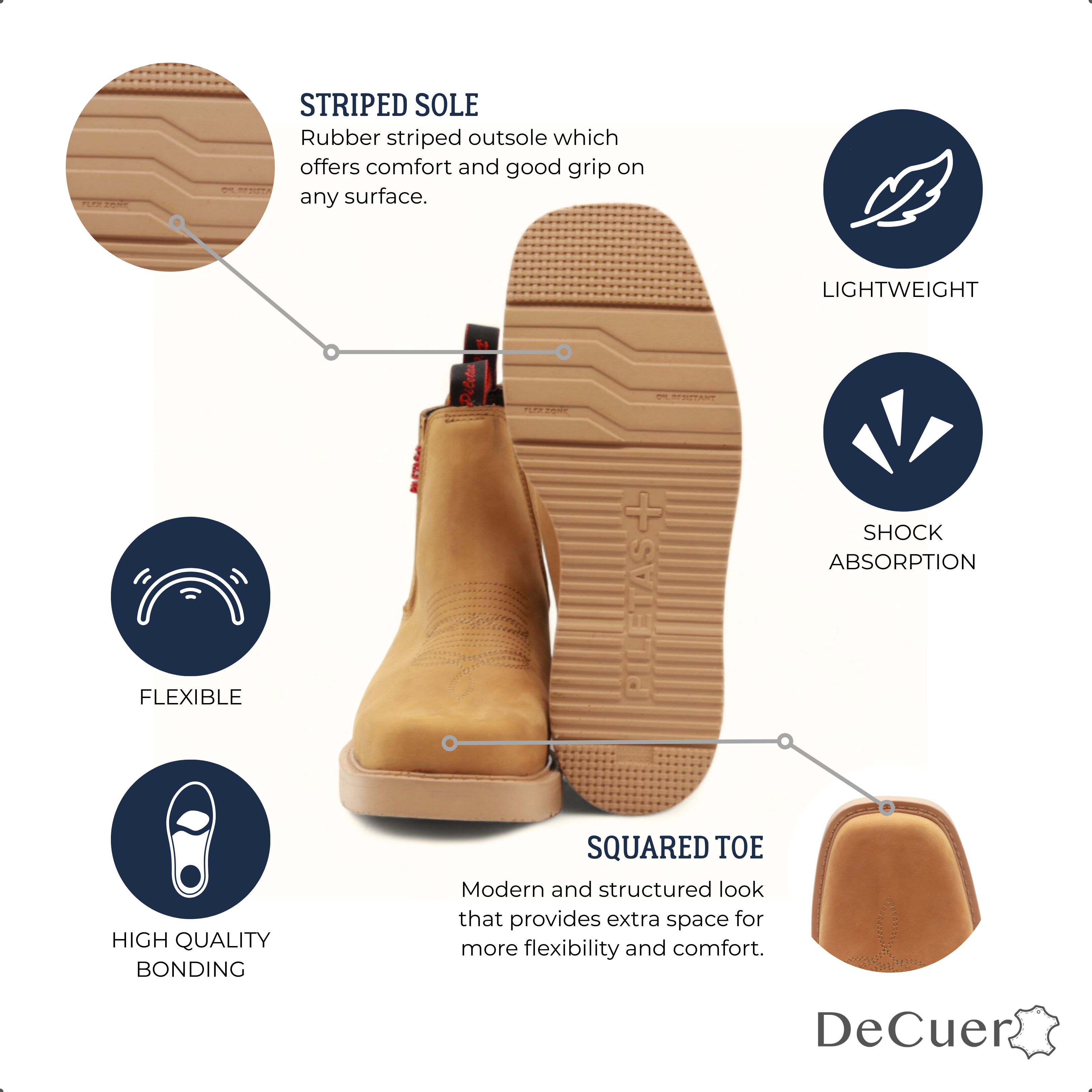 Cuatrero Men's Camel Leather Short Boots