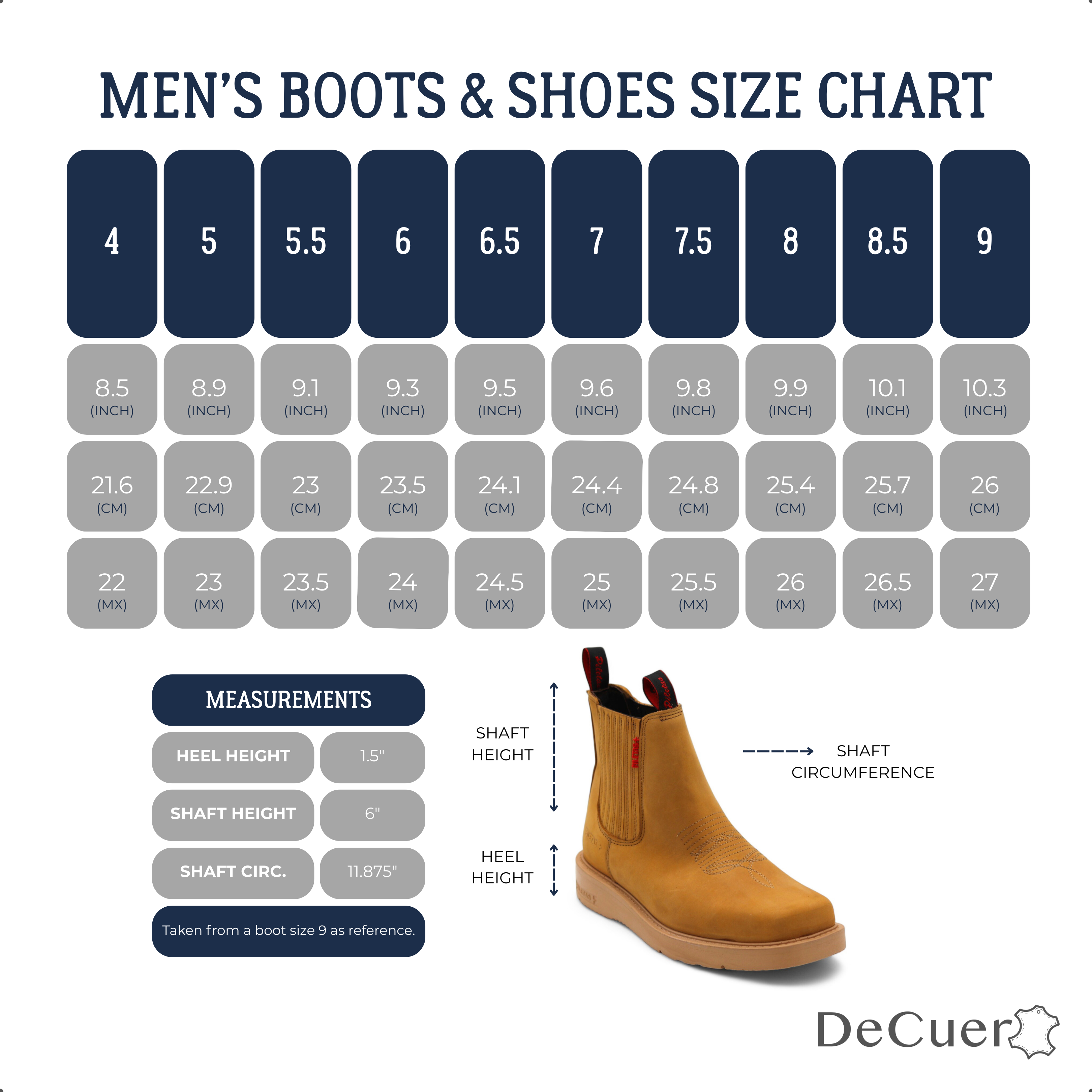 Cuatrero Men's Camel Leather Short Boots