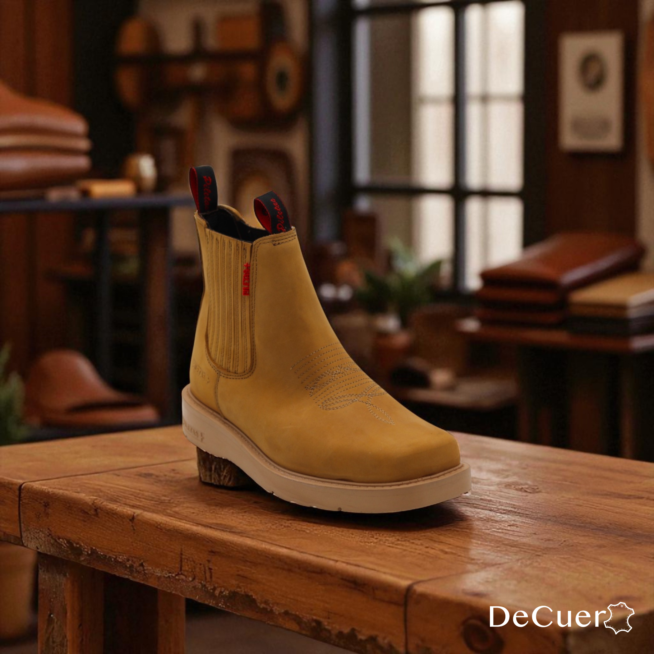 Cuatrero Men's Camel Leather Short Boots