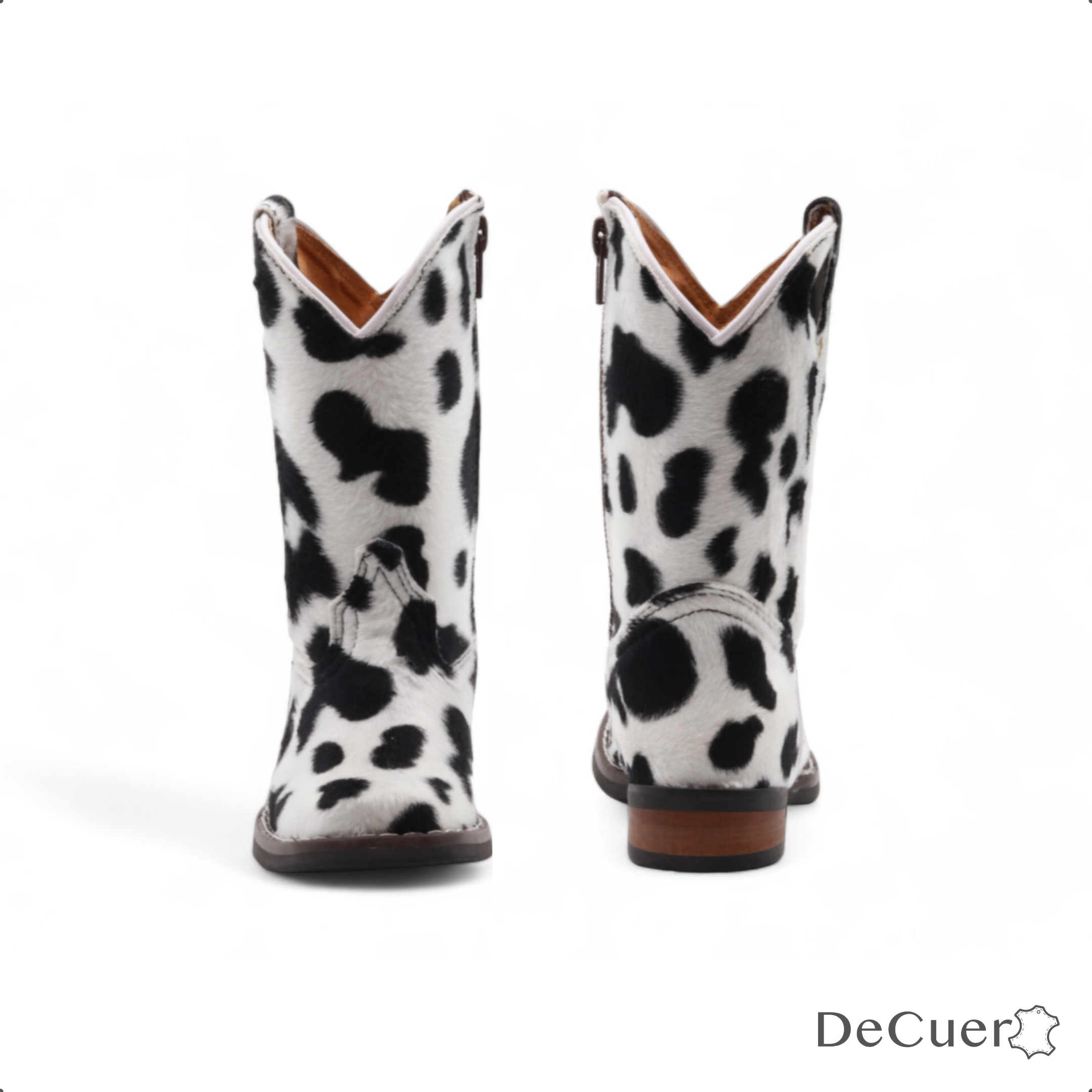 Beau Kids Cow Print Leather Boots