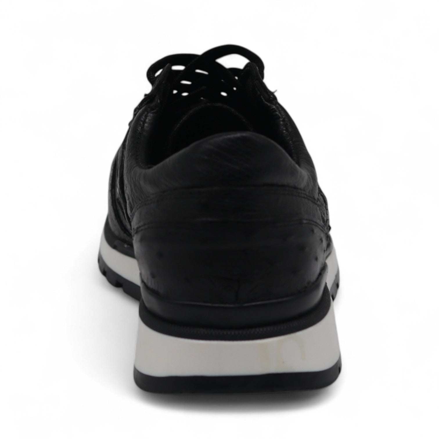 Fabio Men's Black Croc Belly Exotic Leather Sneakers