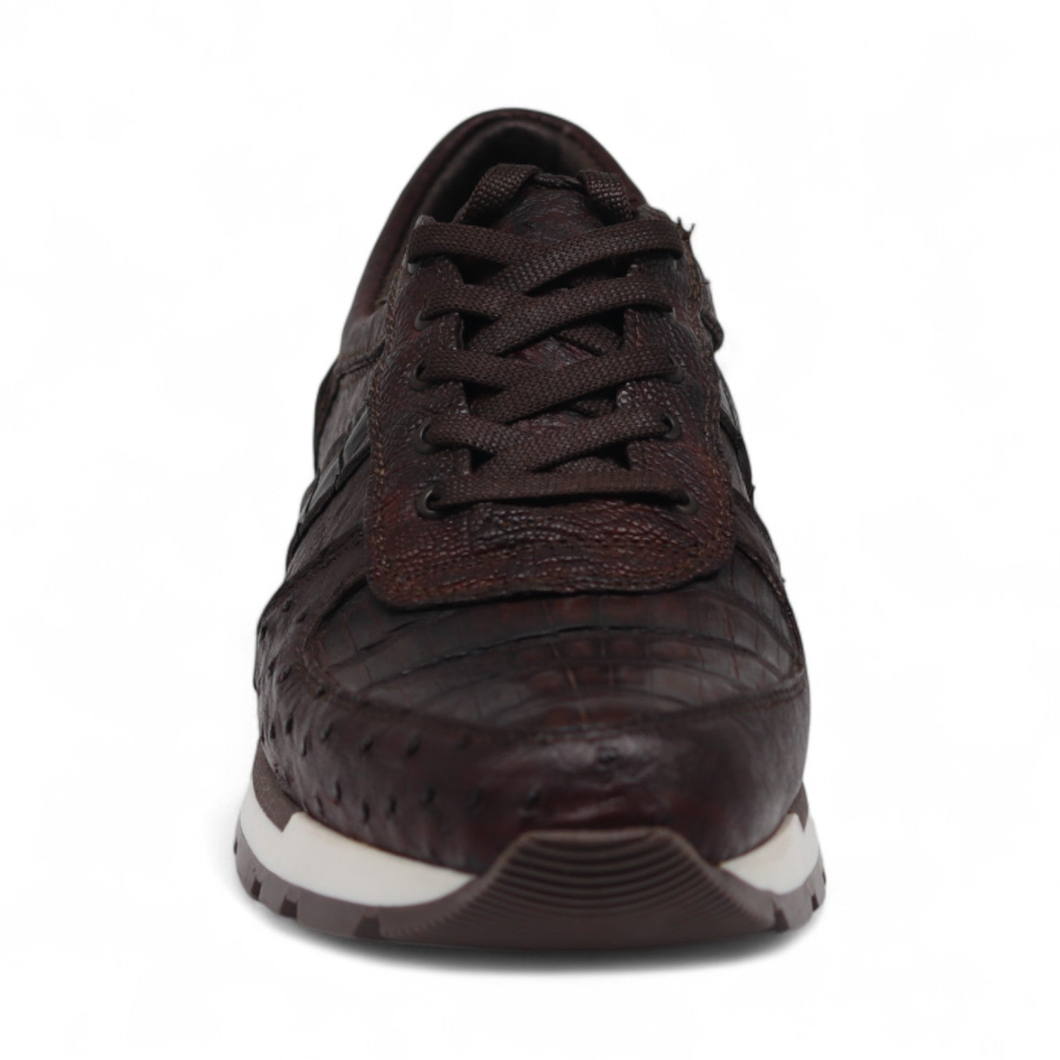 Fabio Men's Brown Croc Belly Exotic Leather Sneakers