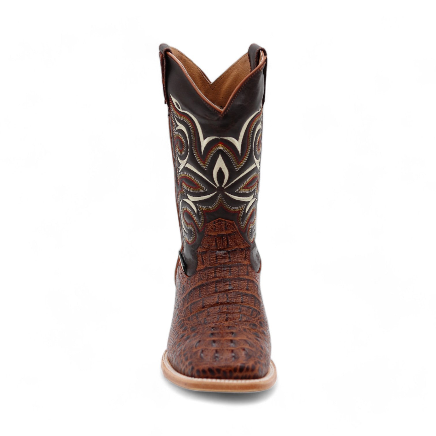 Garland Men's Crocodile Print Brown Leather Boots
