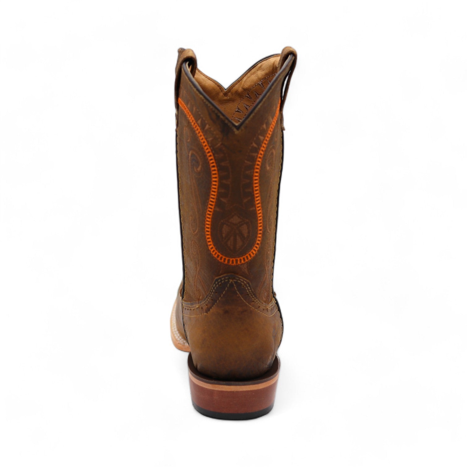 Houston Men's Elephant Print Brown Leather Boots