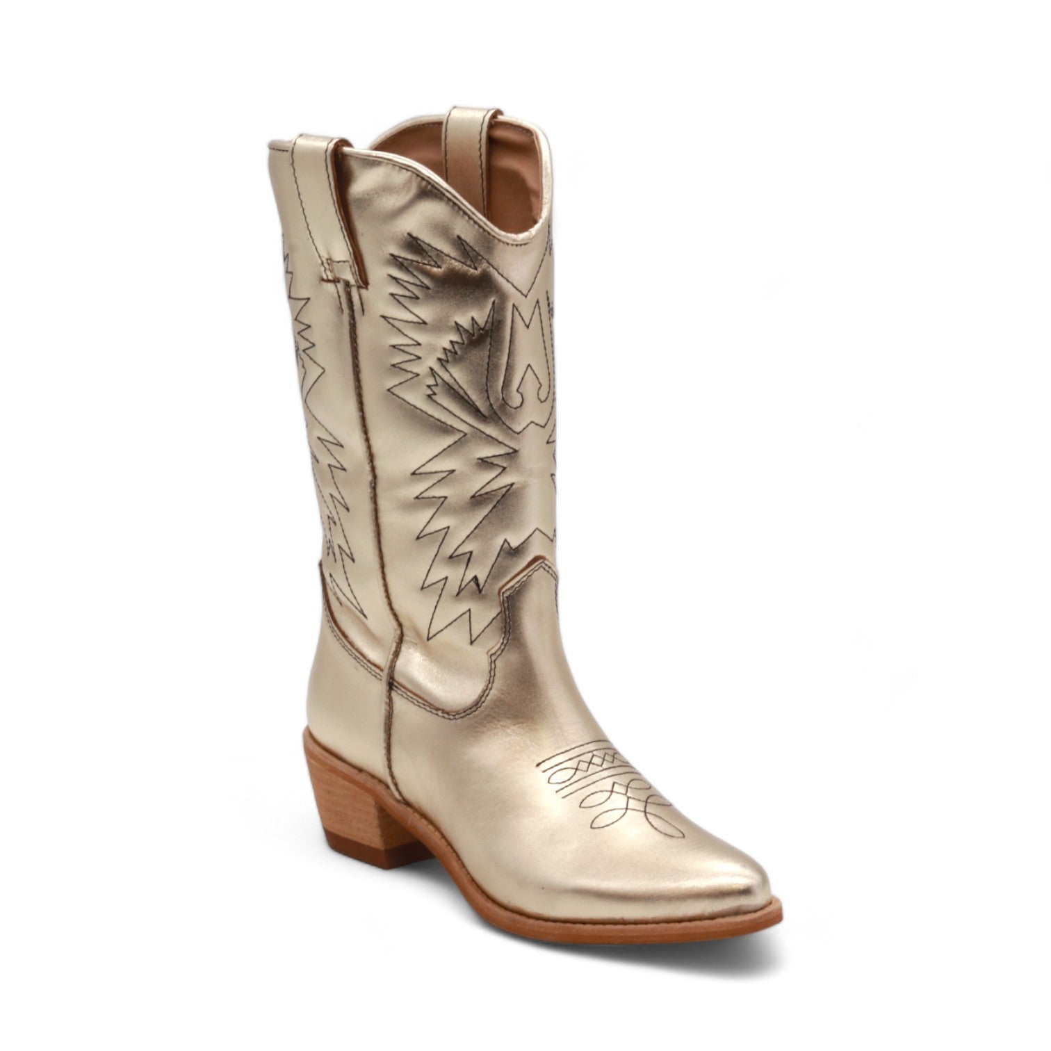 Cowgirl Women's Metallic Gold Leather Boots