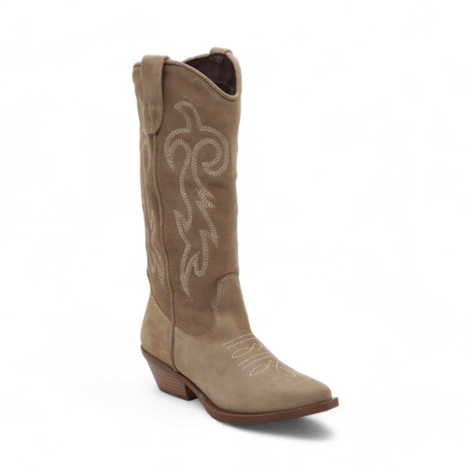 Sheriff Women's Beige Suede Leather Boots