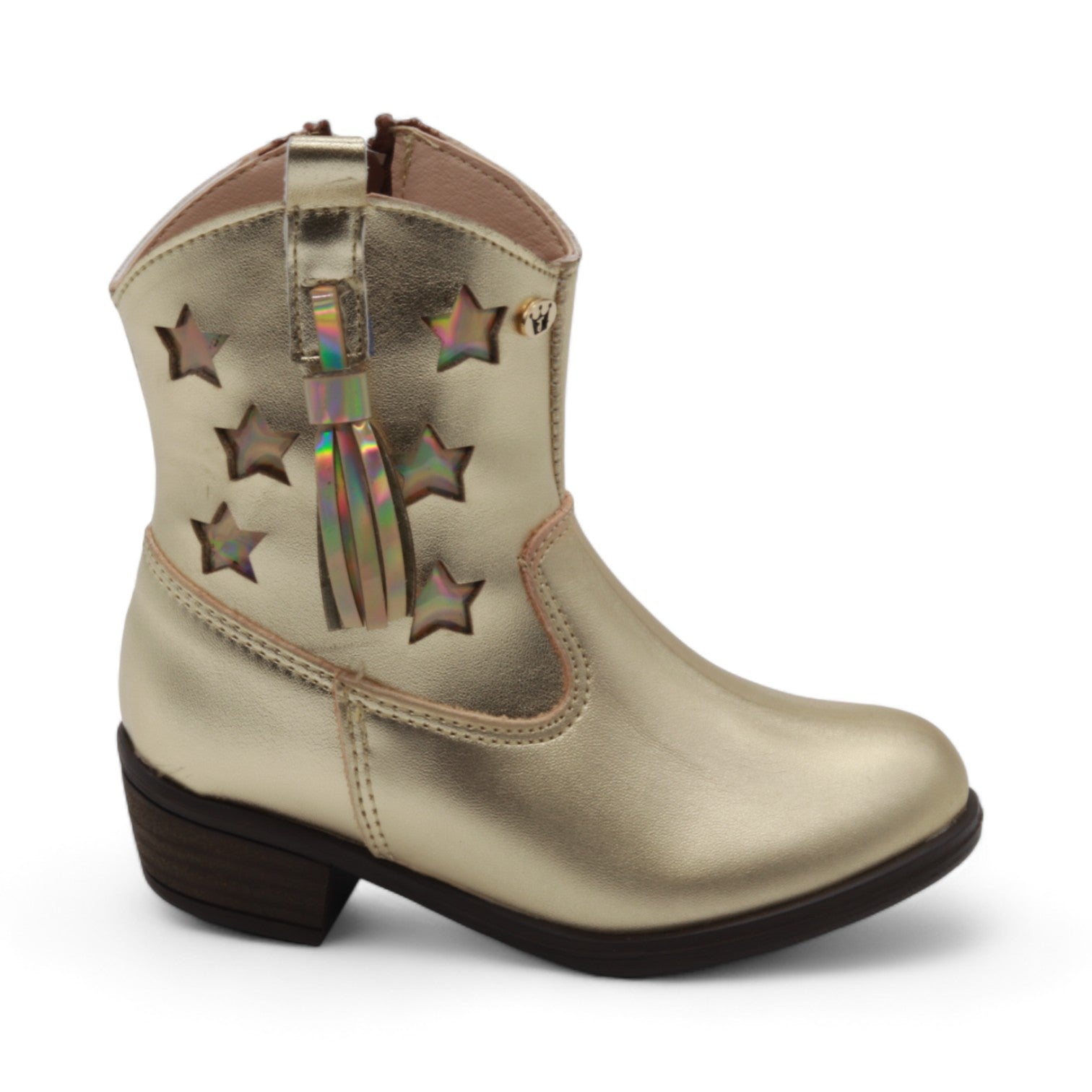 Taylor Girl's Metallic Gold Faux Leather Boots