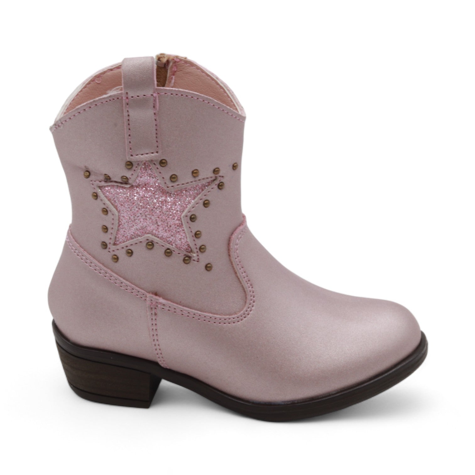 Superstar Girl's Metallic Pink Faux Leather Boots