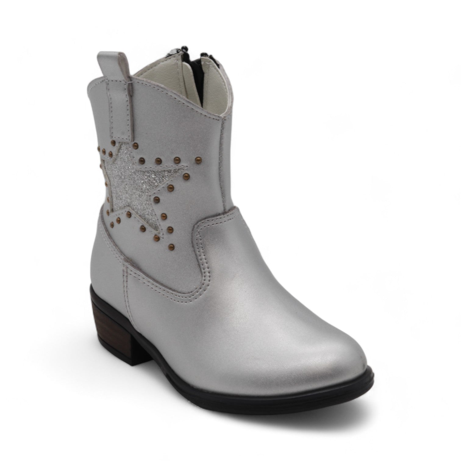 Superstar Girl's Metallic Silver Faux Leather Boots