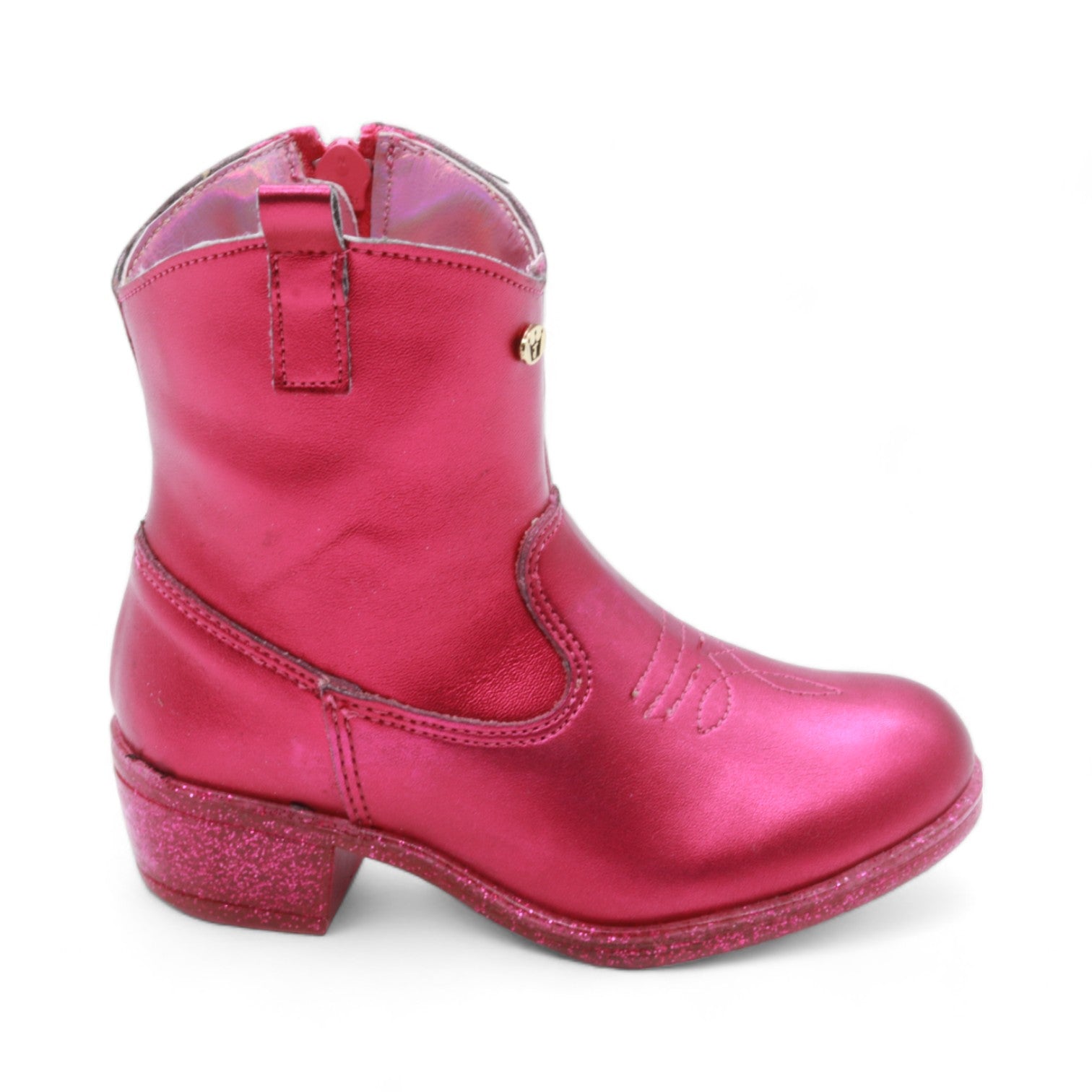 Barbie Girl's Metallic Fuchsia Faux Leather Boots