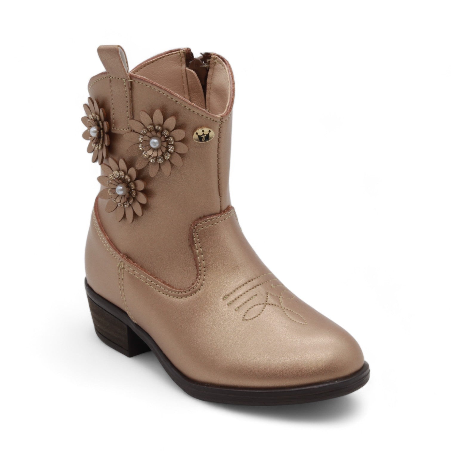 Country Girl Girl's Copper Faux Leather Boots