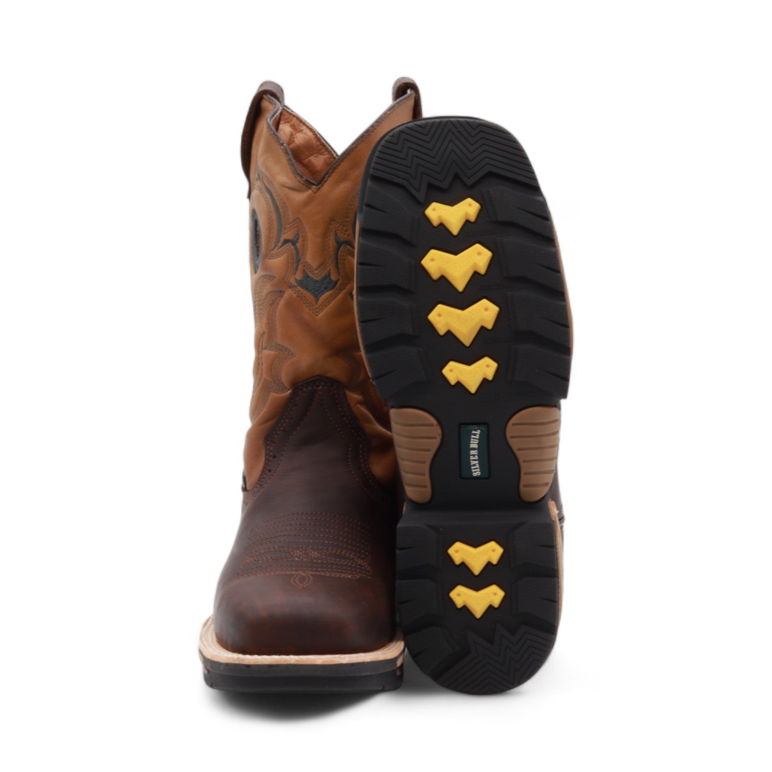 Dallas Men's Fox Print Brown and Honey Leather Boots