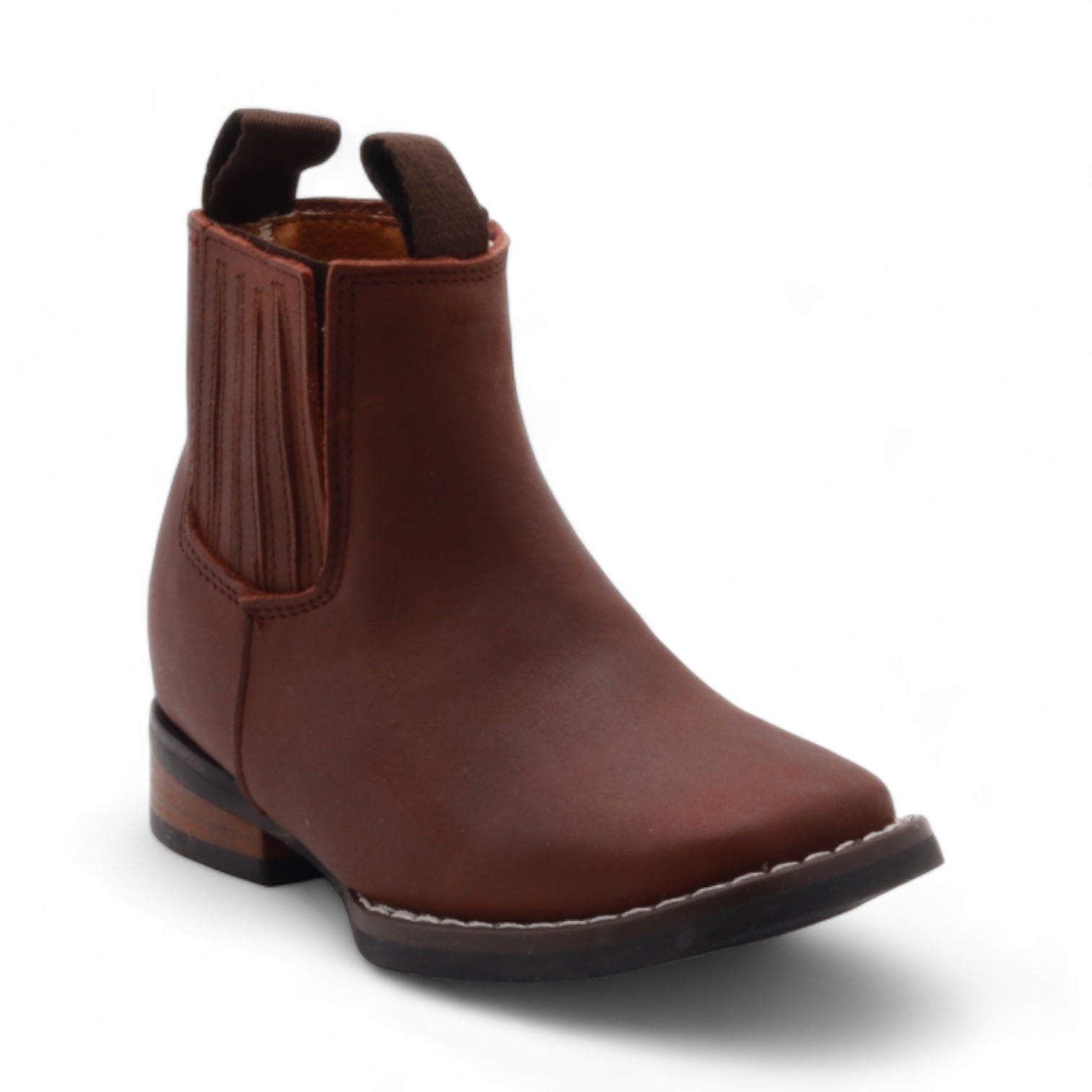 Evan Kids Brown Leather Short Boots