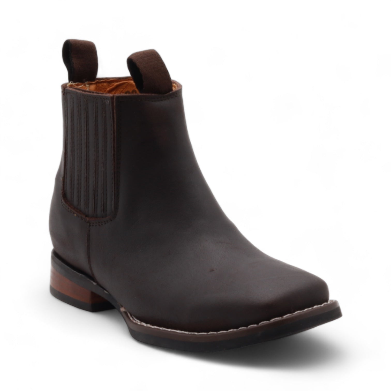 Evan Juniors Dark Brown Leather Short Boots