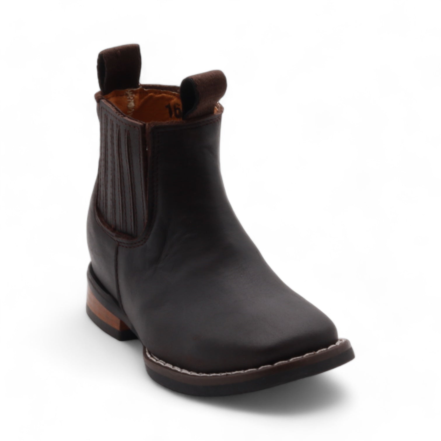Evan Kids Dark Brown Leather Short Boots
